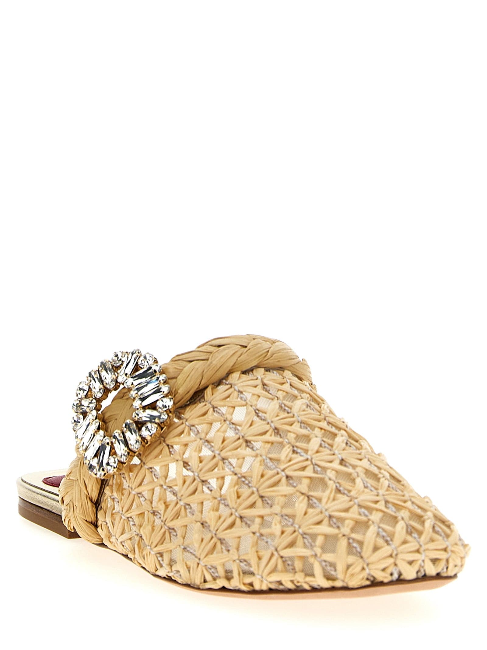 Beige Raffia Mules - 2