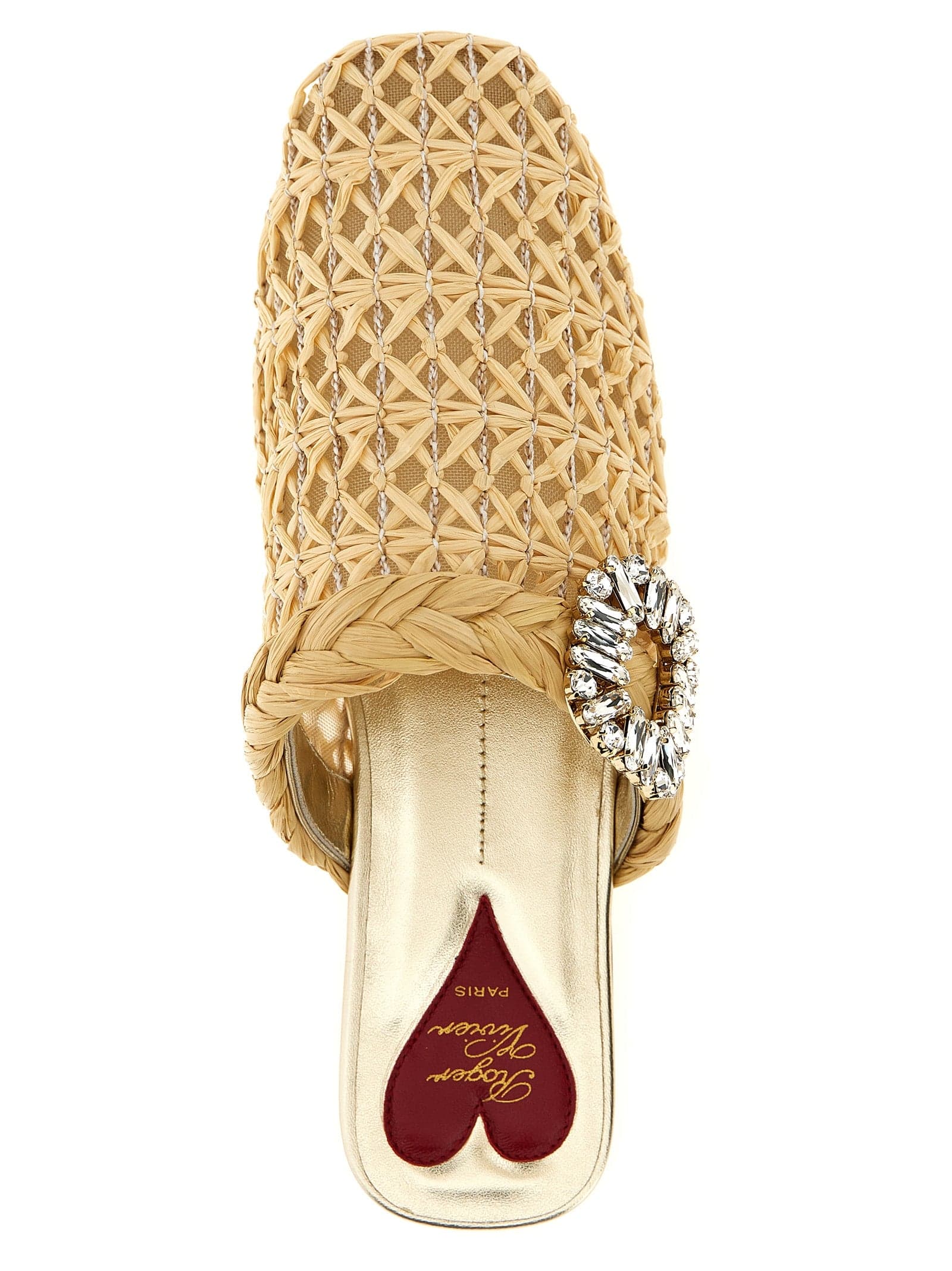 Beige Raffia Mules - 4