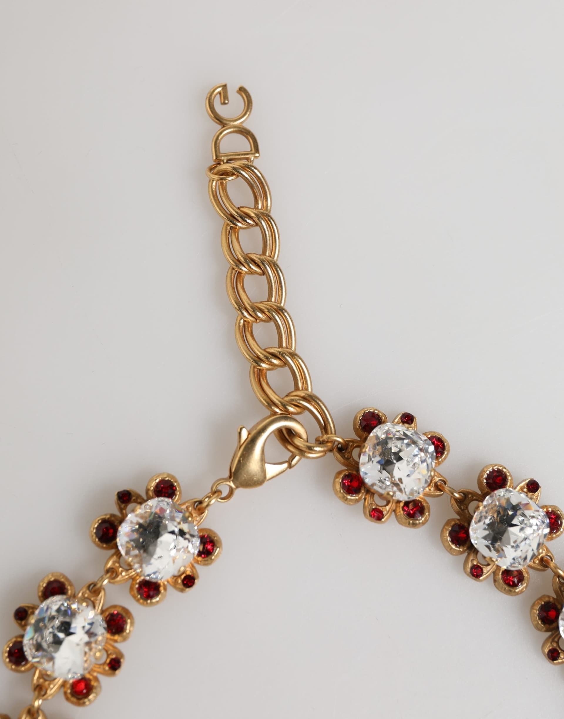 Gold Brass FRUIT Pendants Flowers Crystal Logo Necklace - 4