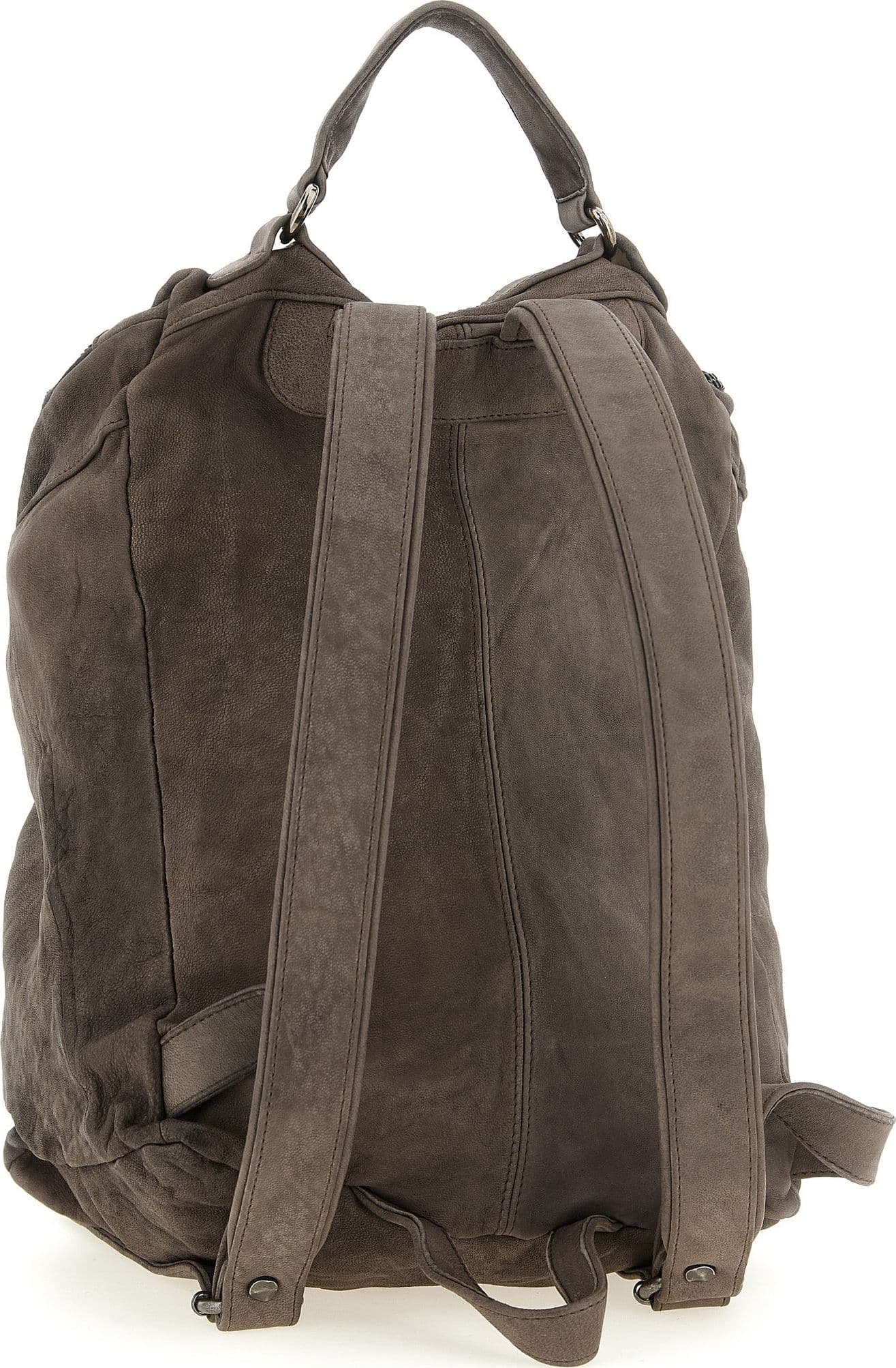 Brown Lamb Leather Backpack - 2