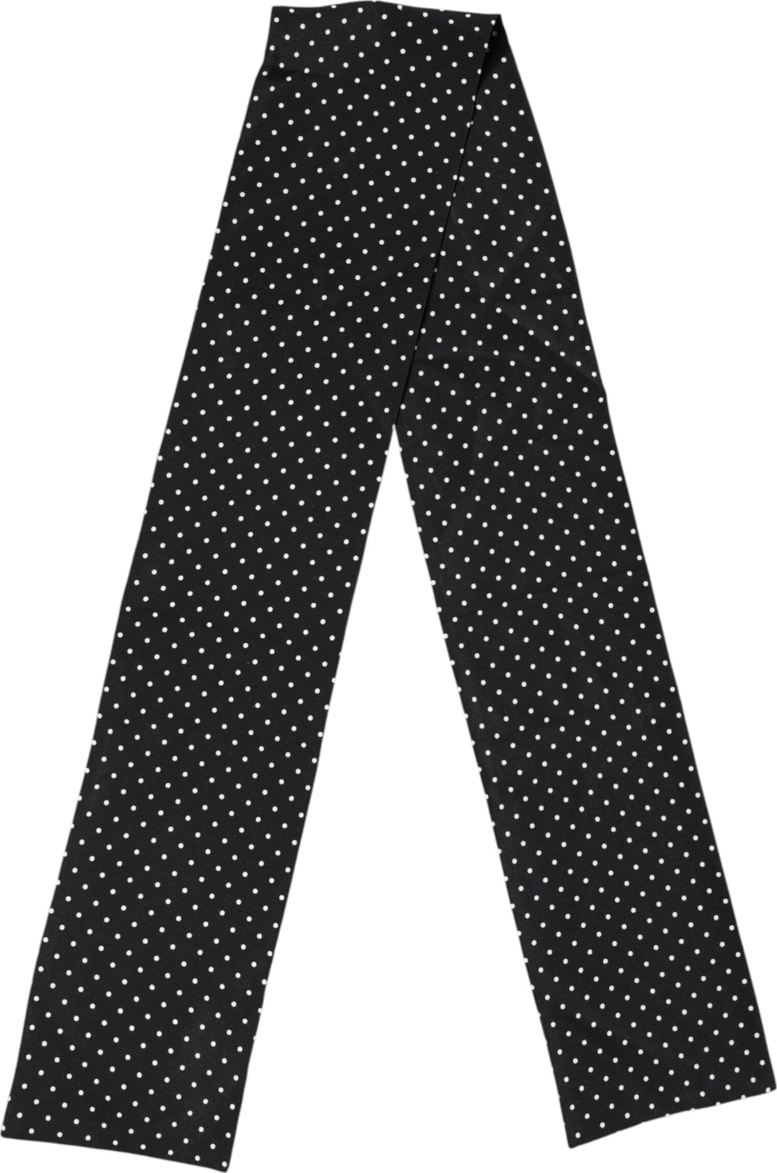Black Polka Dot Neck Wrap Foulard 133.5cm x 12.5cm Scarf - 3