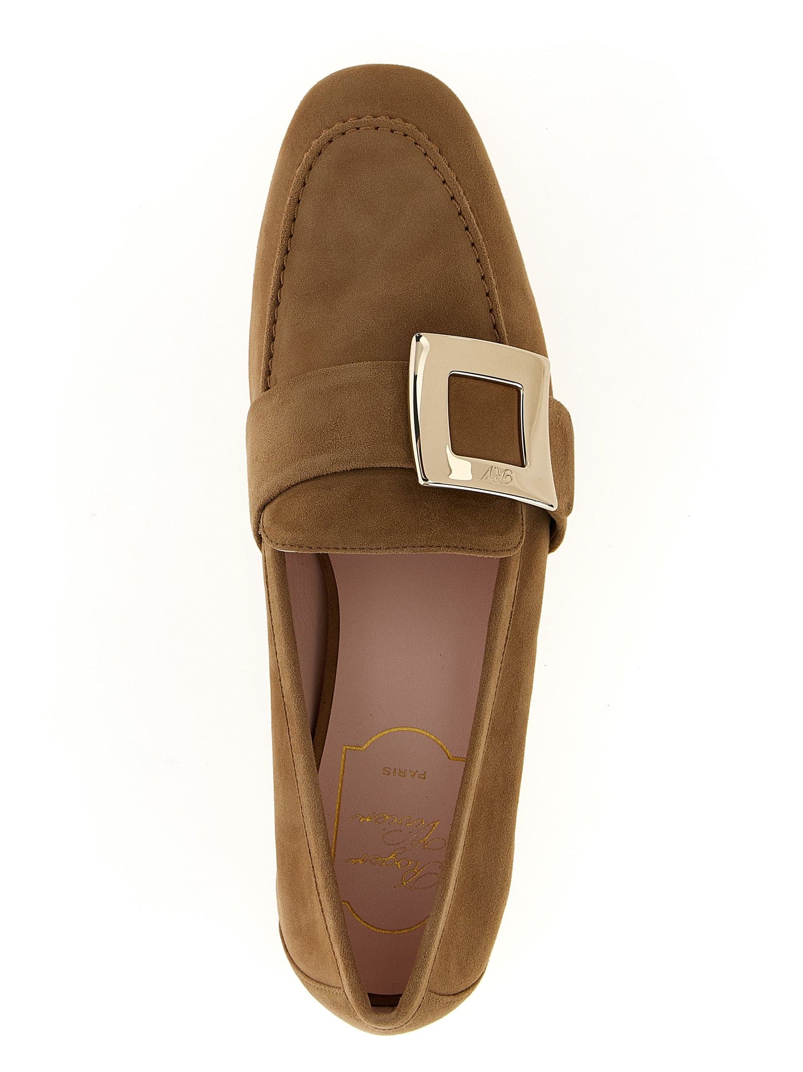 Beige Goatskin Slip-On Loafers - 4