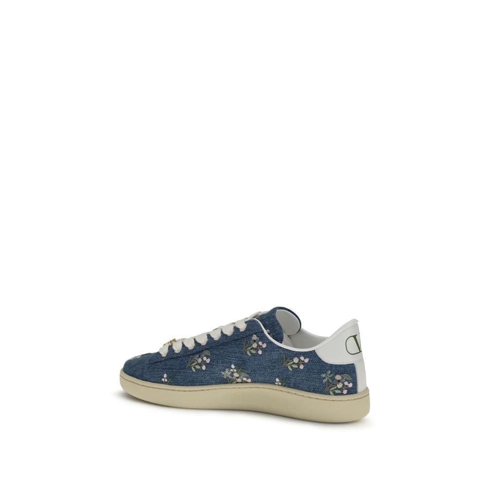 Blue Fabric Low Top Sneakers - 3