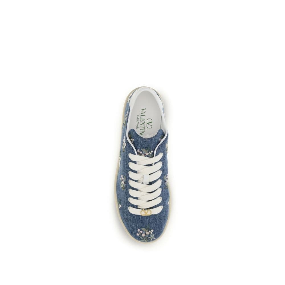 Blue Fabric Low Top Sneakers - 4