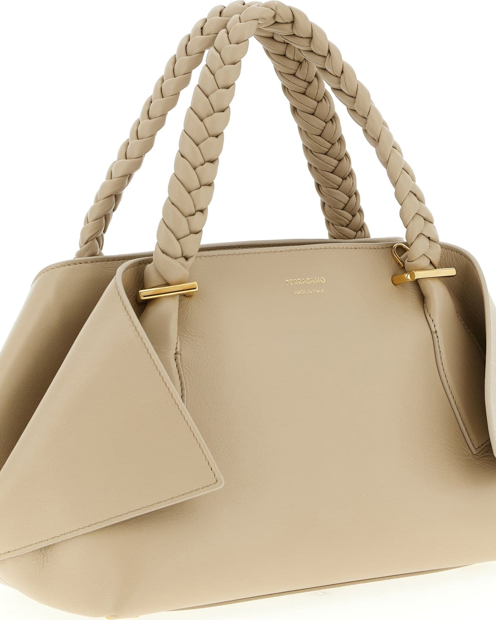 Gray Calfskin Handbag - 3