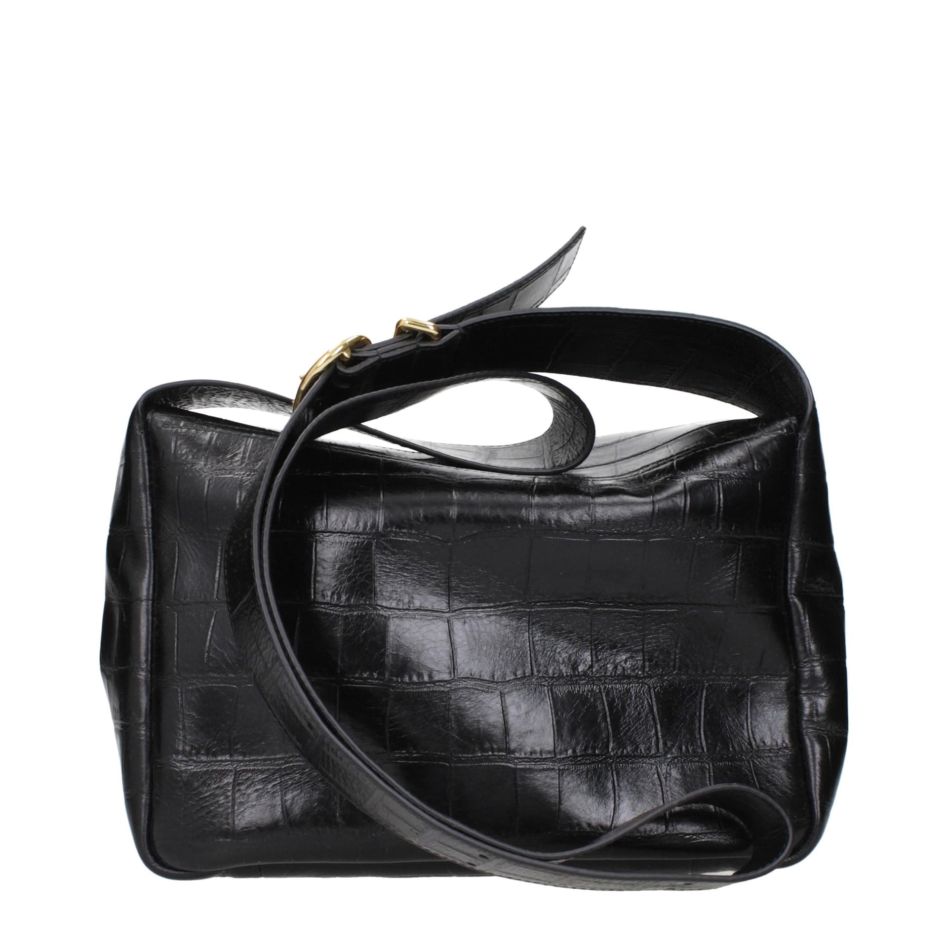 Black Leather Crossbody Bag - 3