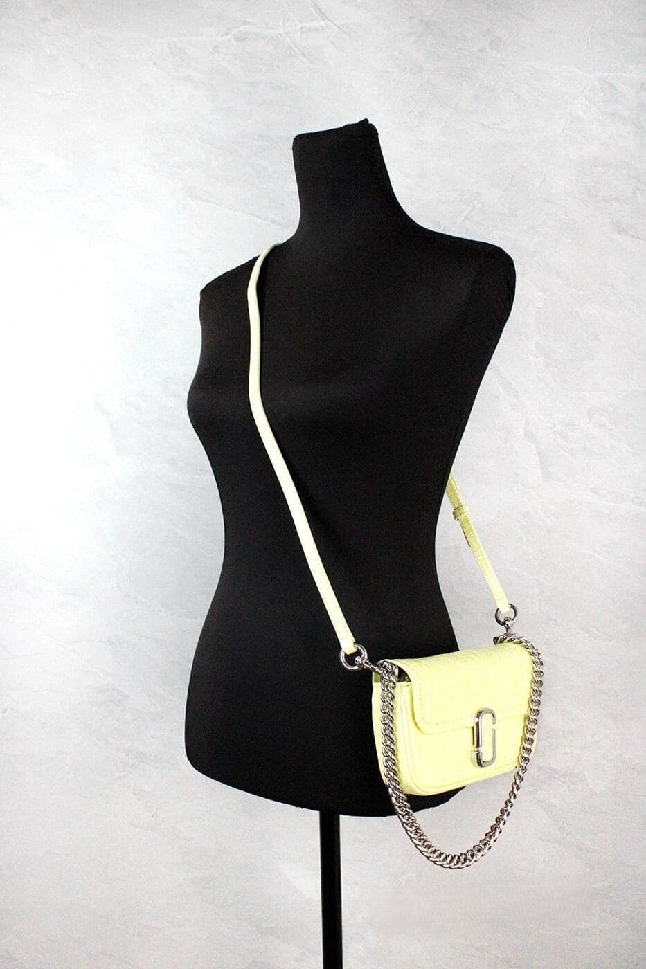 Marc Jacobs The Mini Shoulder Bag Yellow Embossed Leather Crossbody Bag - 2