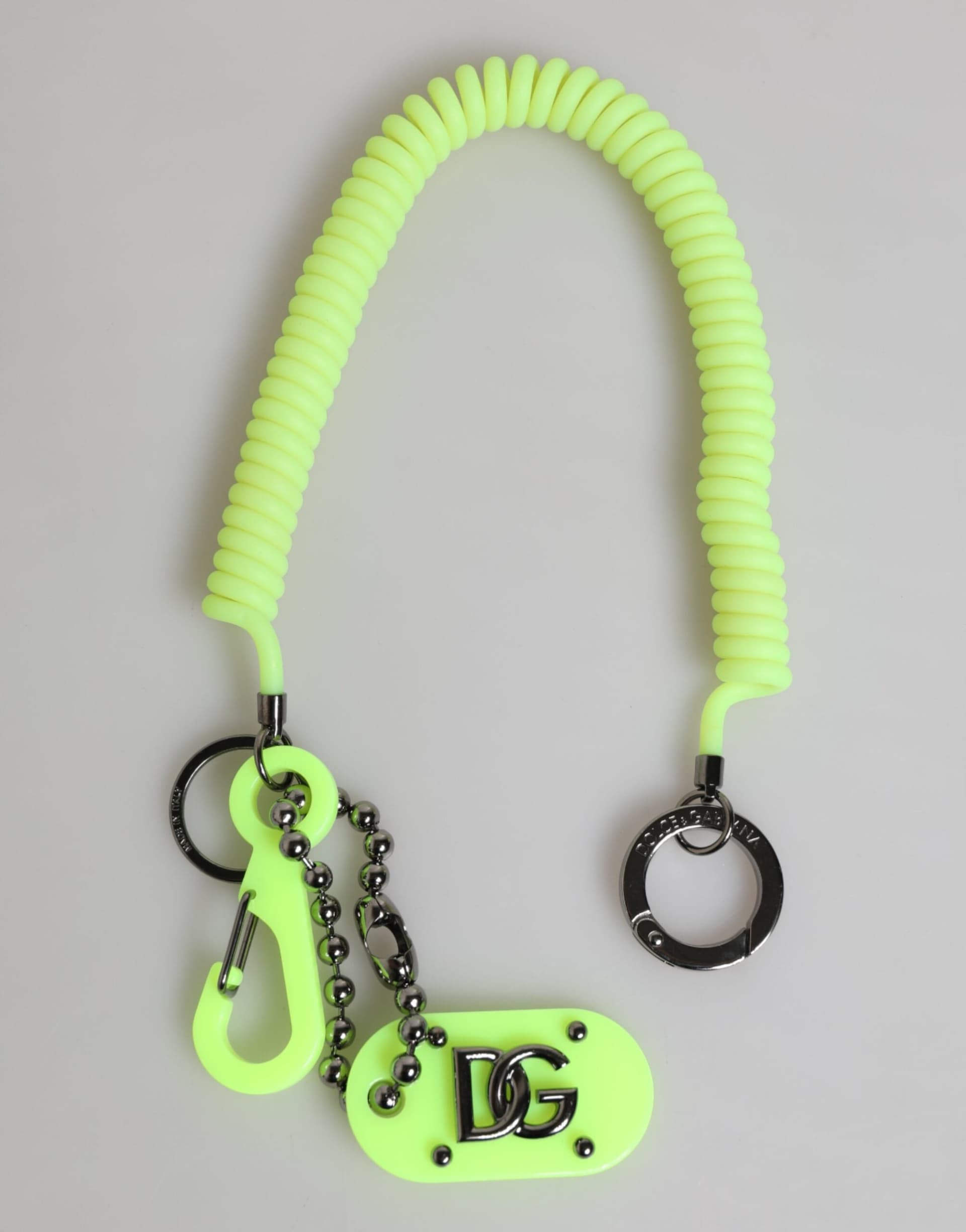Green Springy Key Holder DG Logo Men's Keychain Keyring - 2