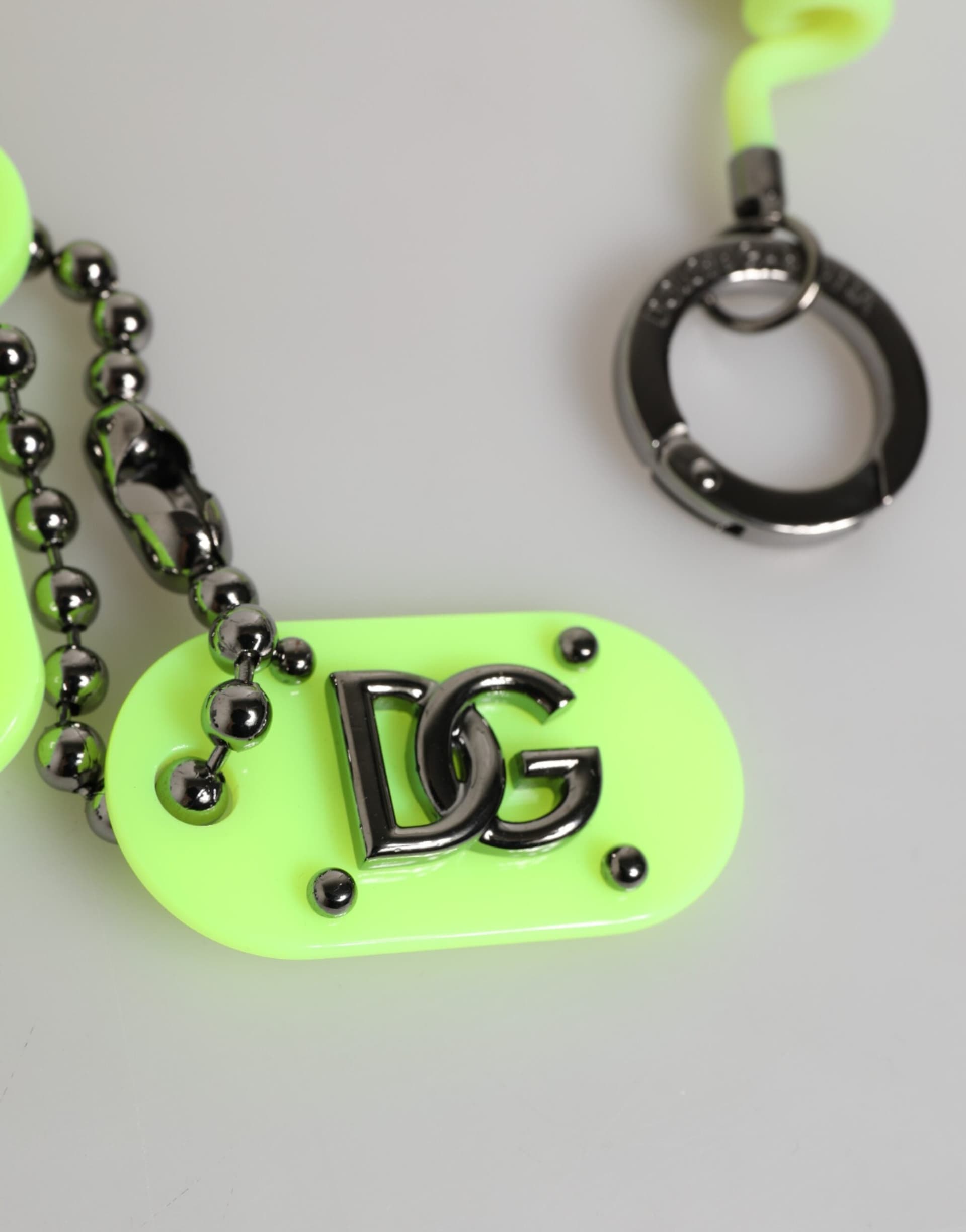 Green Springy Key Holder DG Logo Men's Keychain Keyring - 4