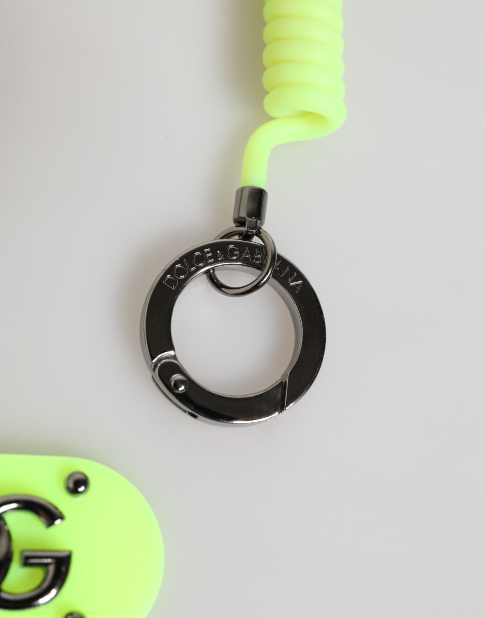 Green Springy Key Holder DG Logo Men's Keychain Keyring - 5