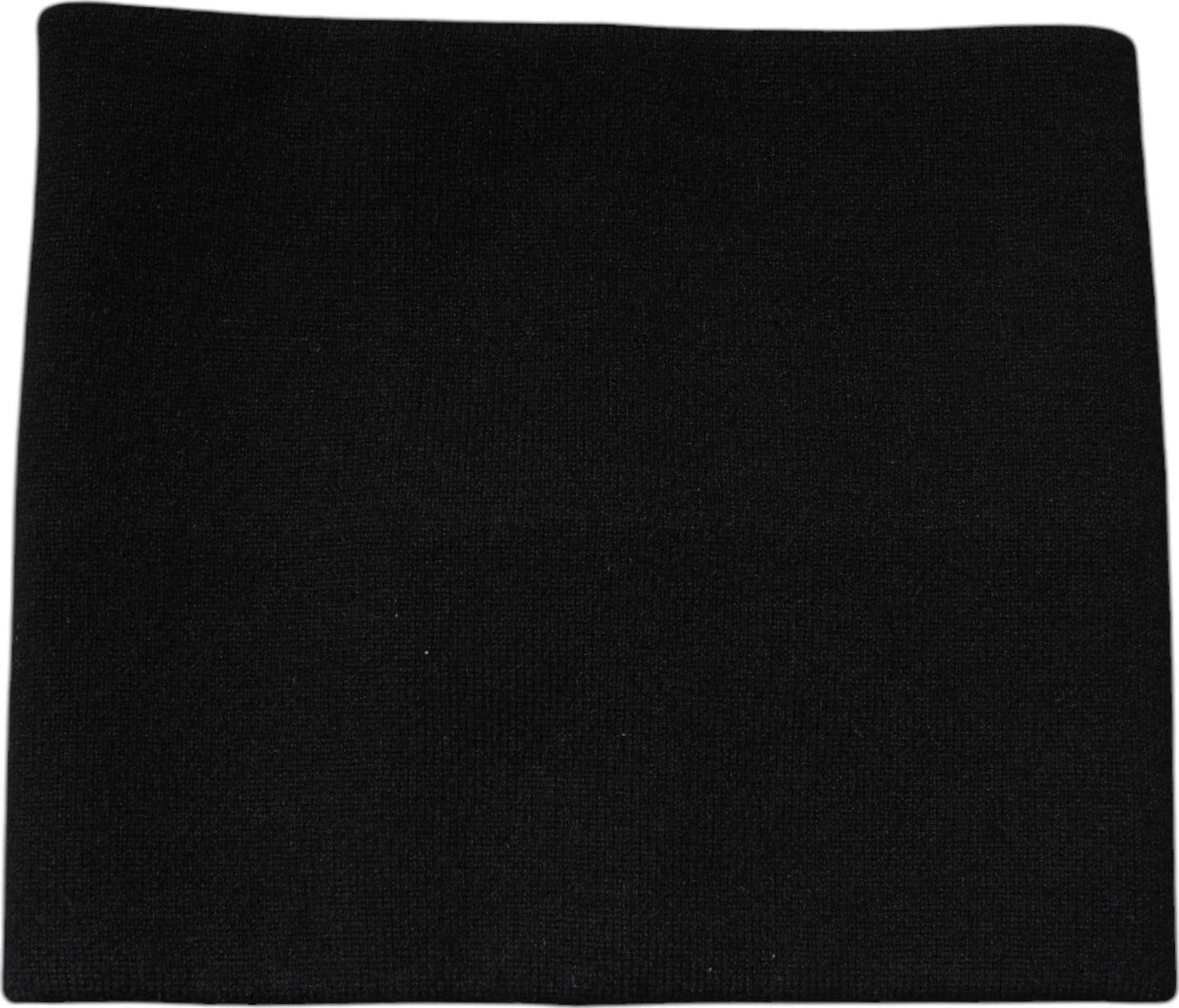 Black Cashmere Knitted Square Handkerchief Scarf - 3
