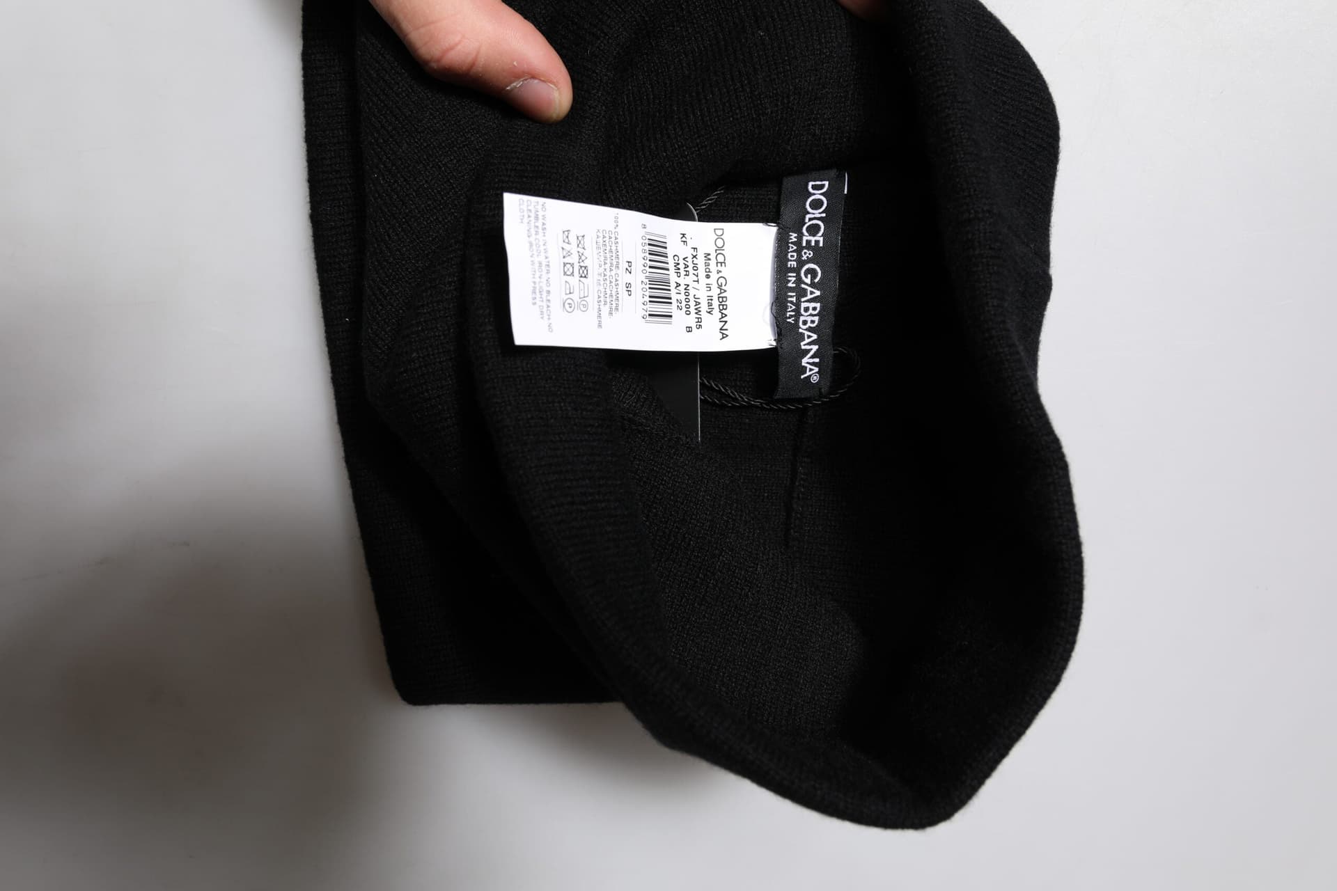 Black Cashmere Knitted Square Handkerchief Scarf - 6