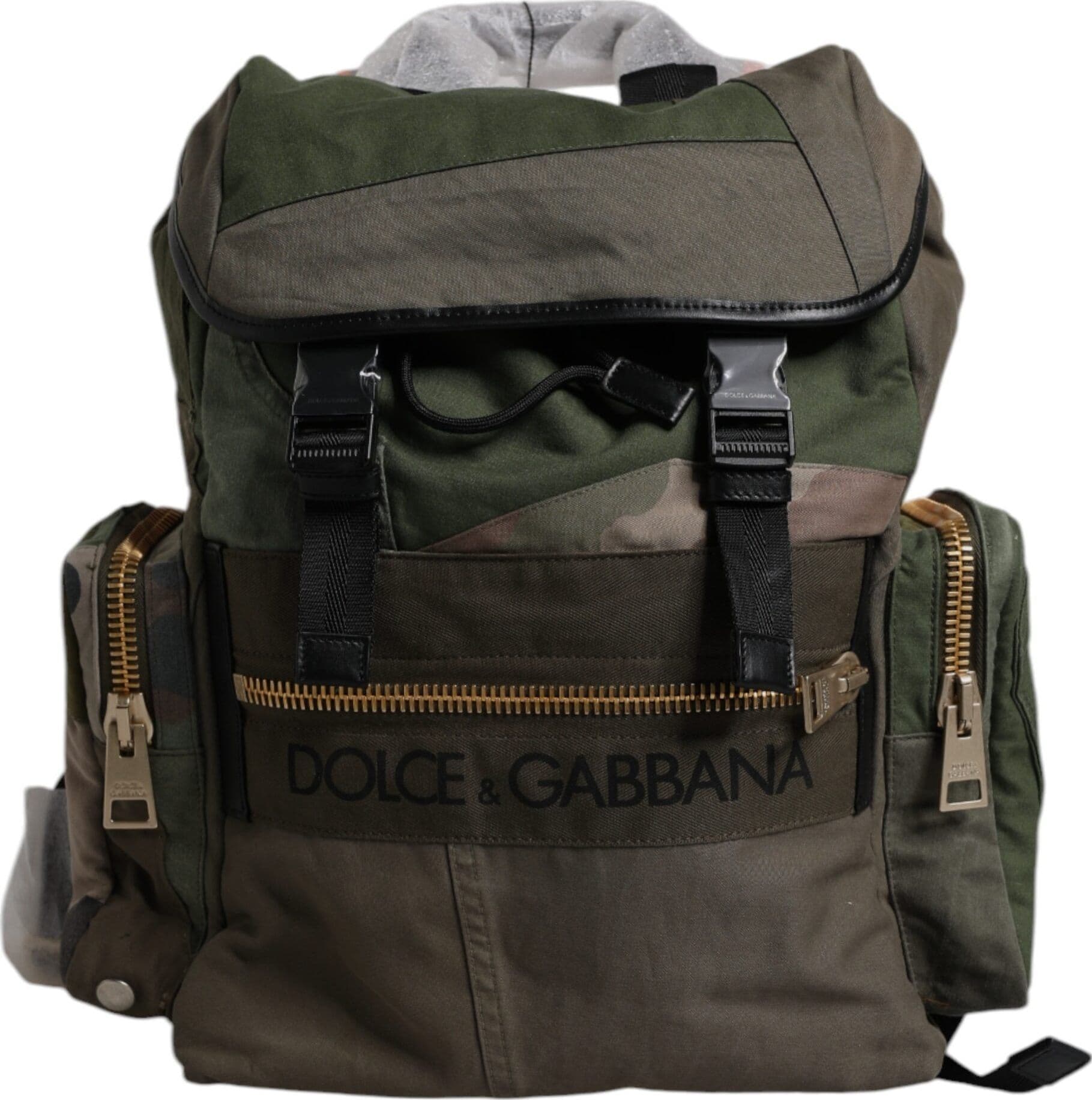 Military Green Patchwork Travel Backpack Bag - 5