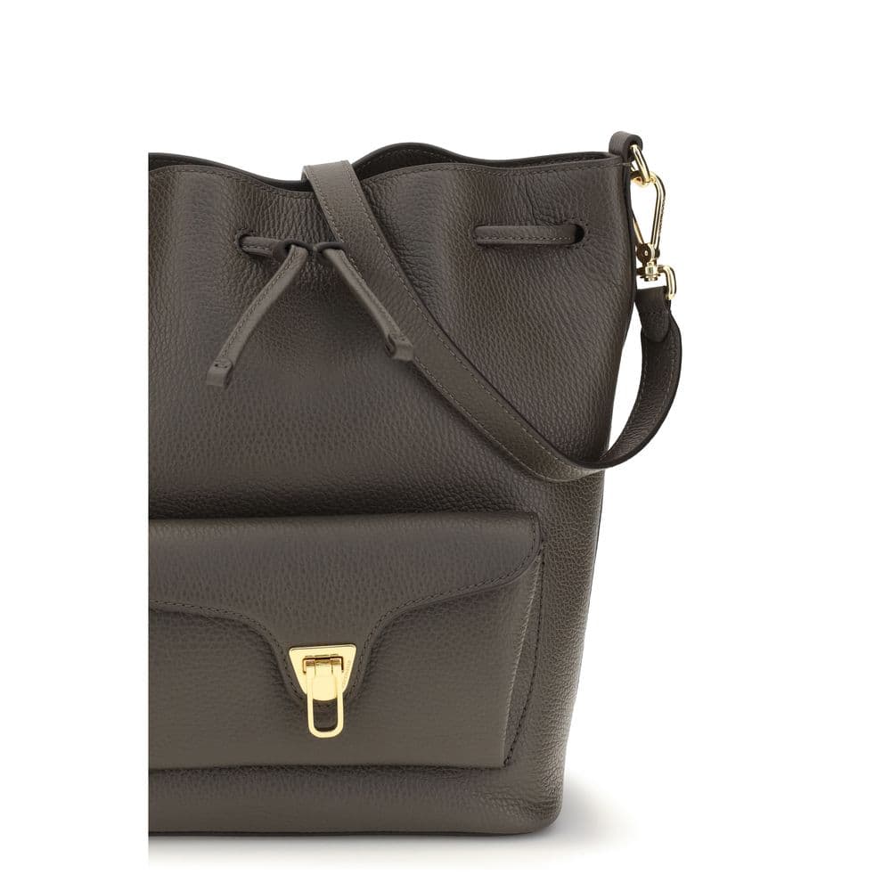 Brown Calf Leather Bos Taurus Backet Bag - 4