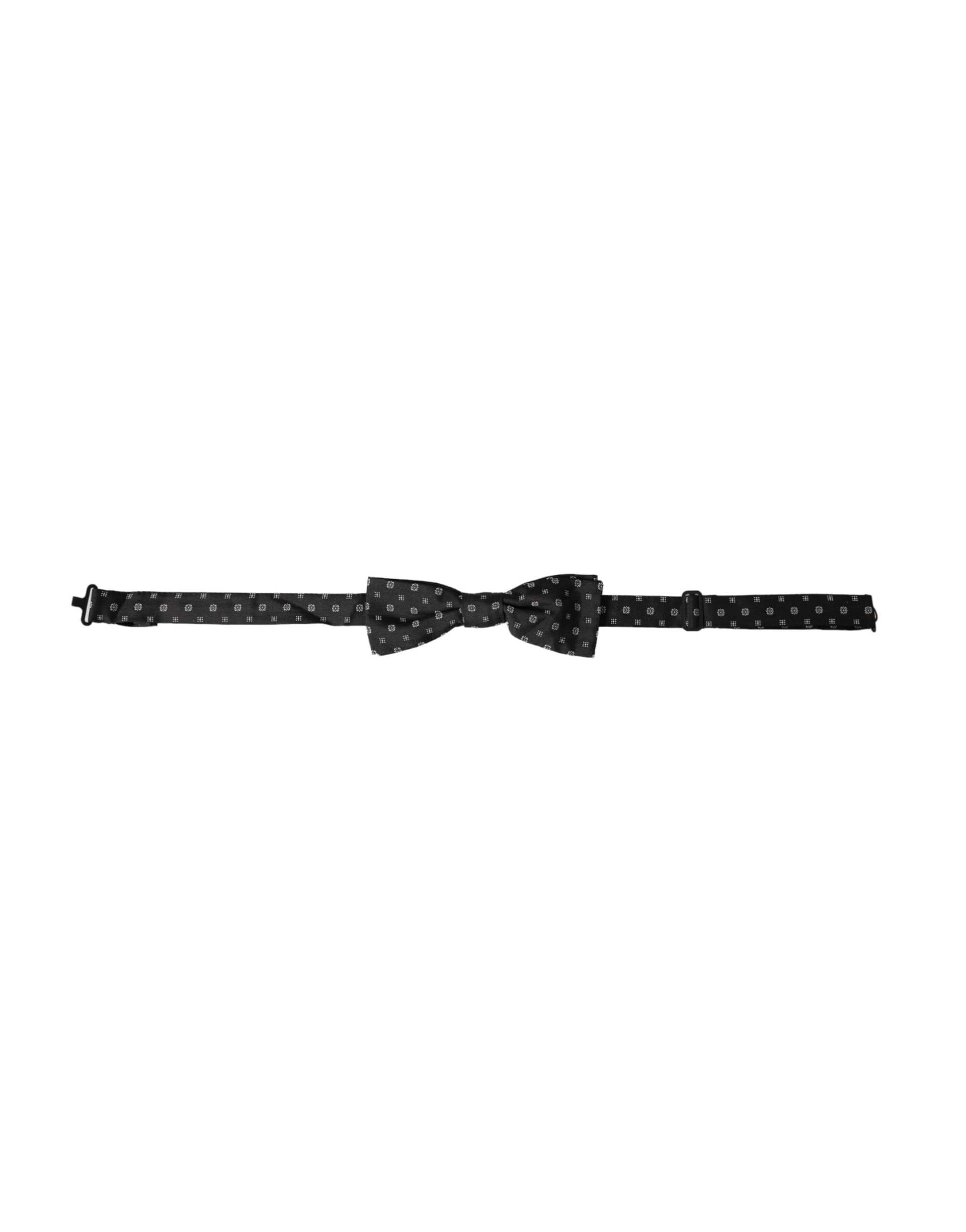 Black Silk Fantasy Adjustable Neck Men Papillon Bow Tie - 2