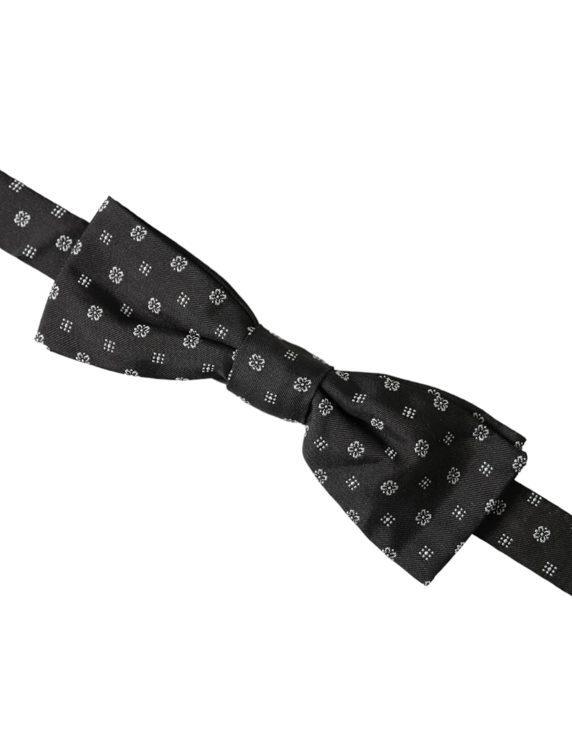 Black Silk Fantasy Adjustable Neck Men Papillon Bow Tie - 3