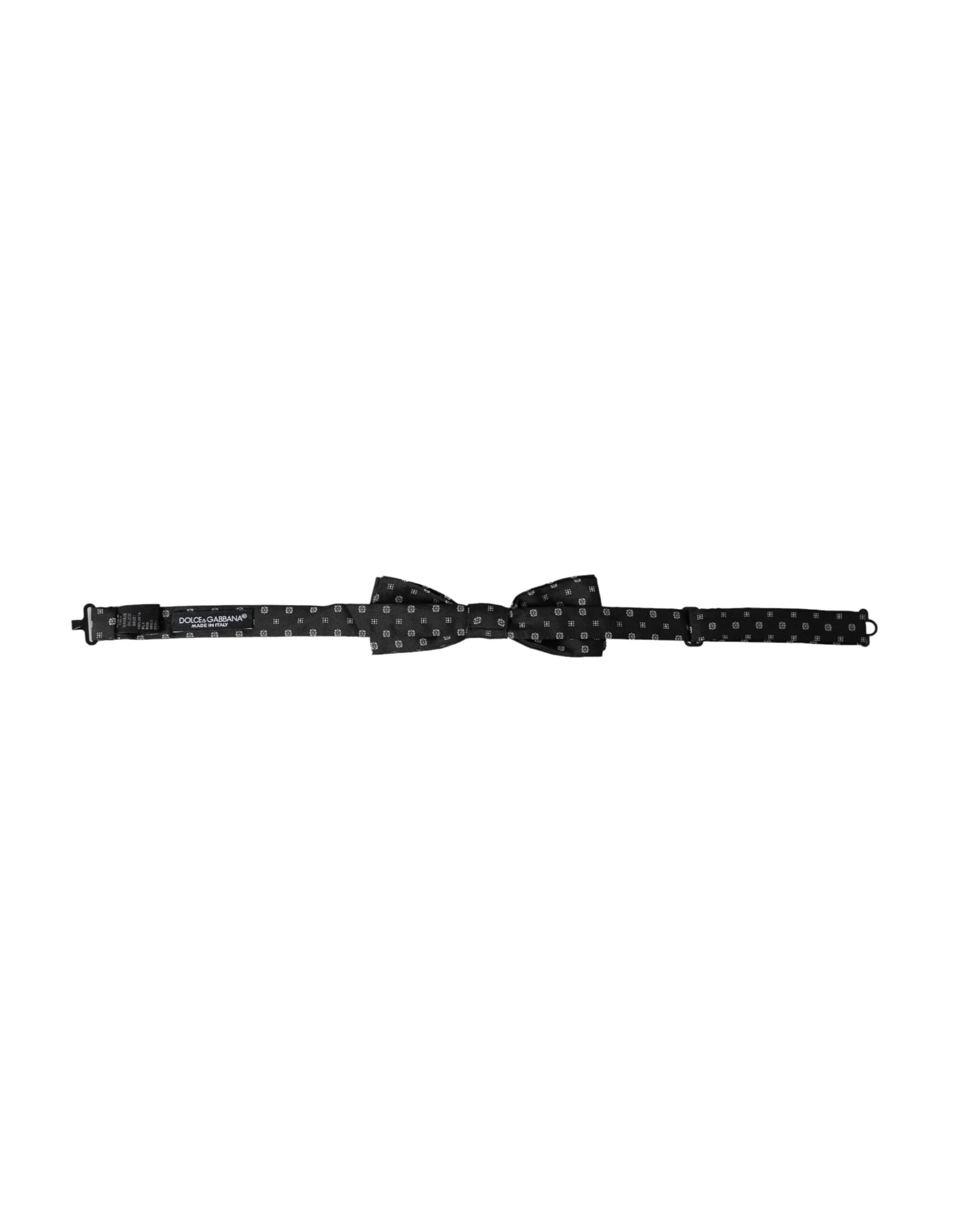 Black Silk Fantasy Adjustable Neck Men Papillon Bow Tie - 5