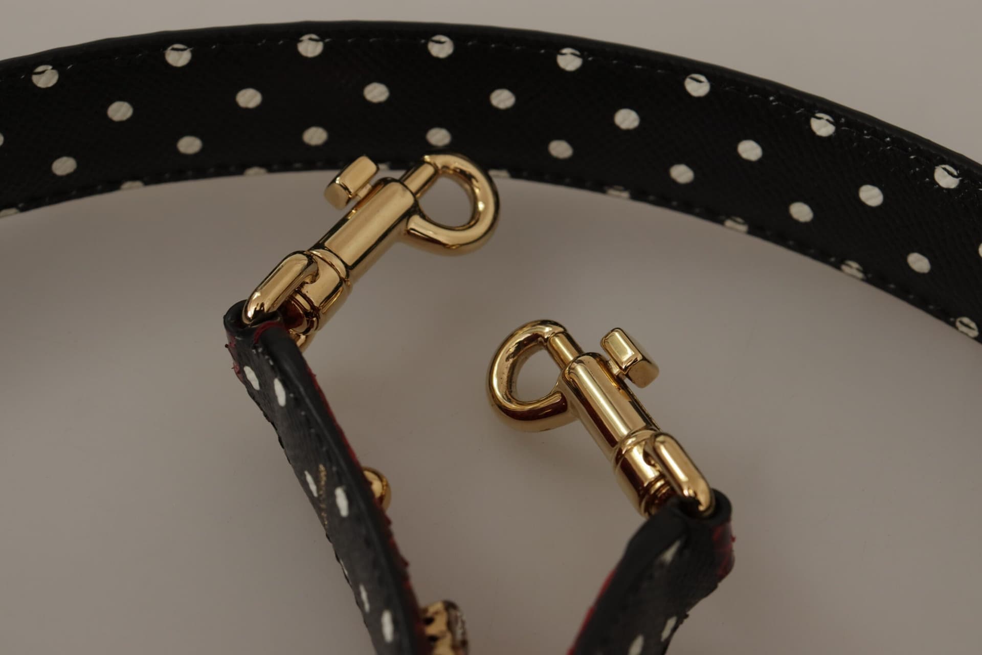Red Python Leather Crystals Reversible Shoulder Strap - 3