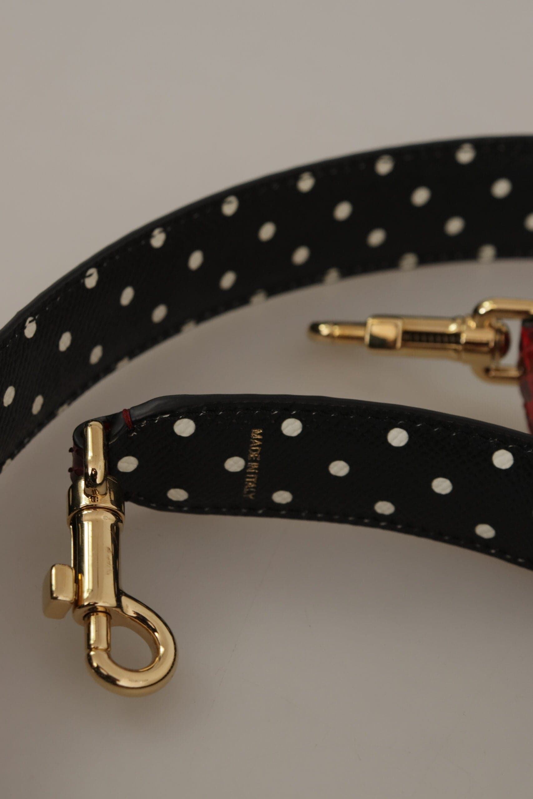 Red Python Leather Crystals Reversible Shoulder Strap - 5