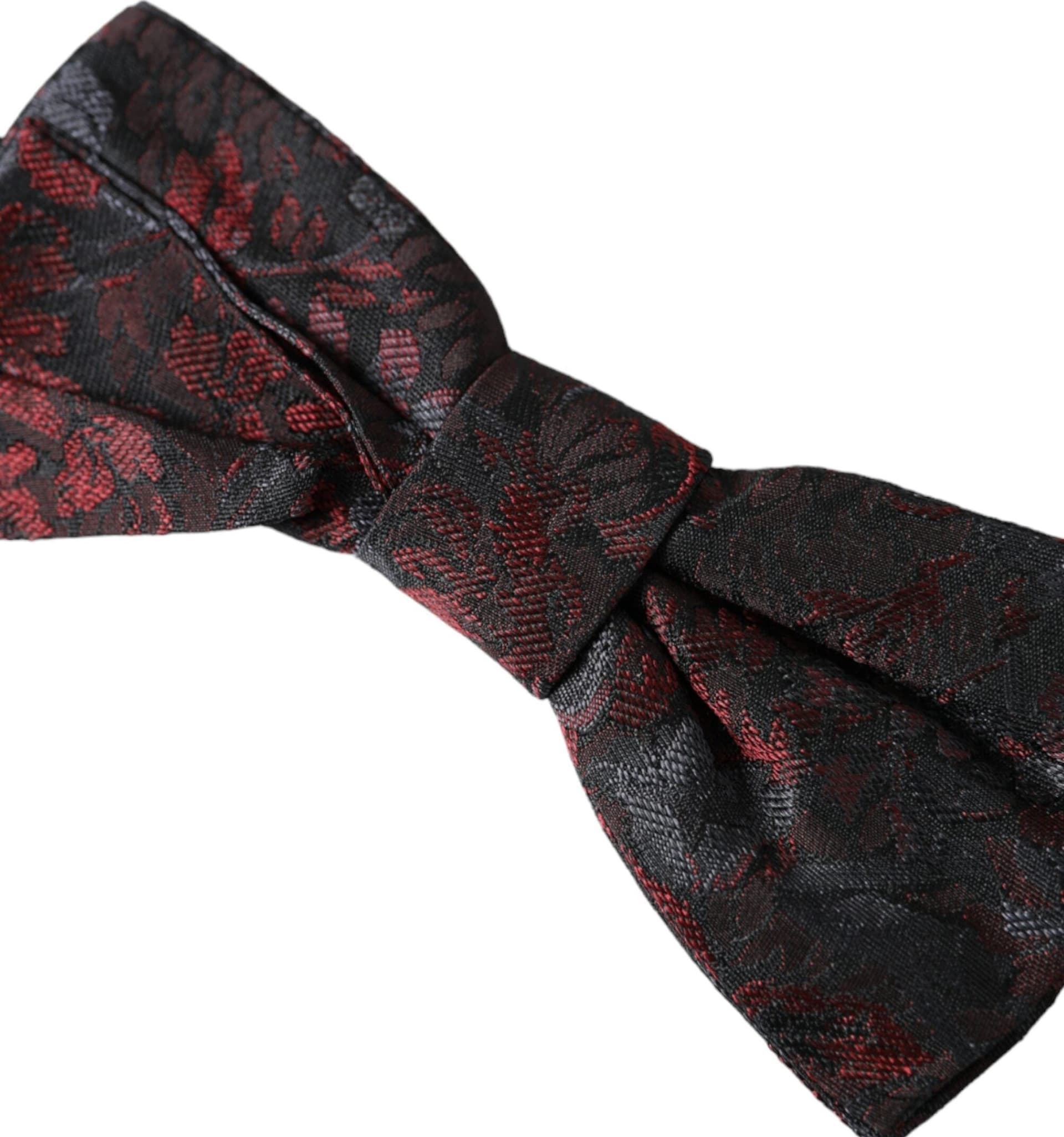 Red Black Floral Adjustable Neck Men Bow Tie - 3