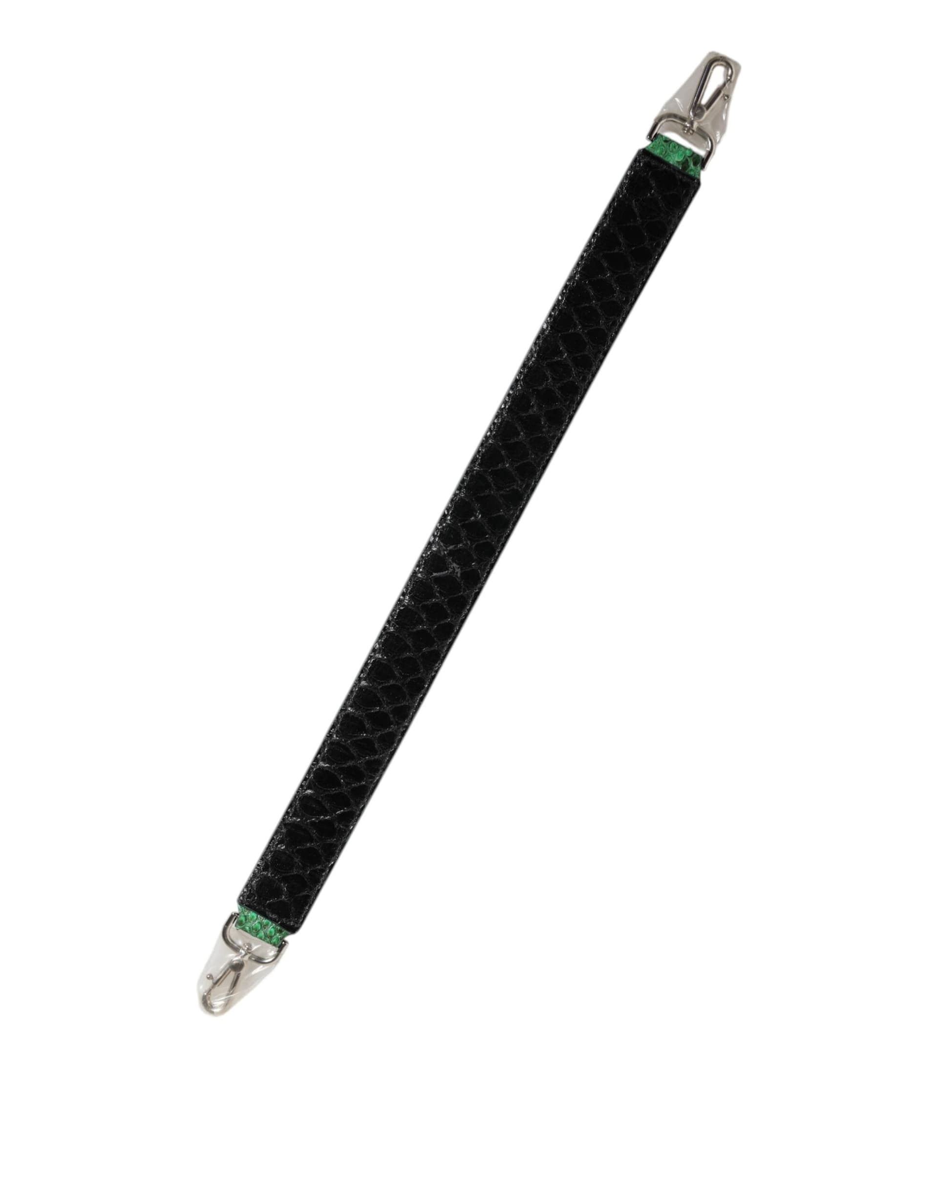 Black Green Exotic Leather Bag Shoulder Strap - 5