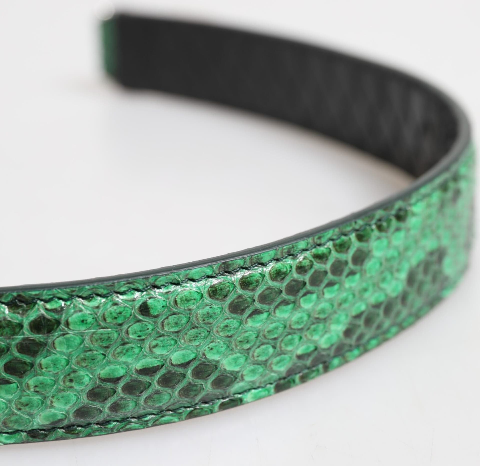 Black Green Exotic Leather Bag Shoulder Strap - 6