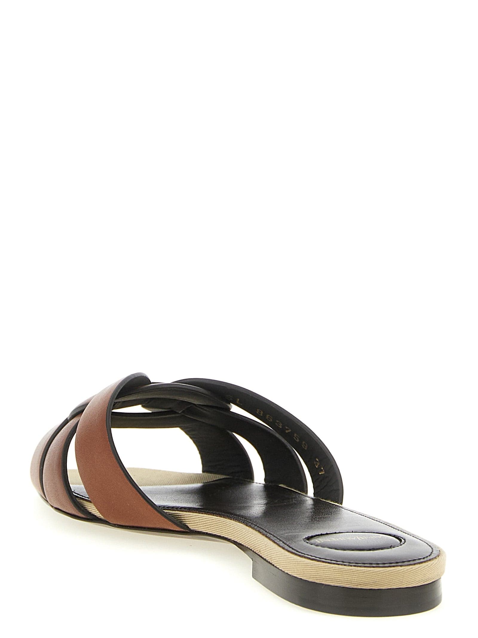 Brown Calfskin Slides - 3
