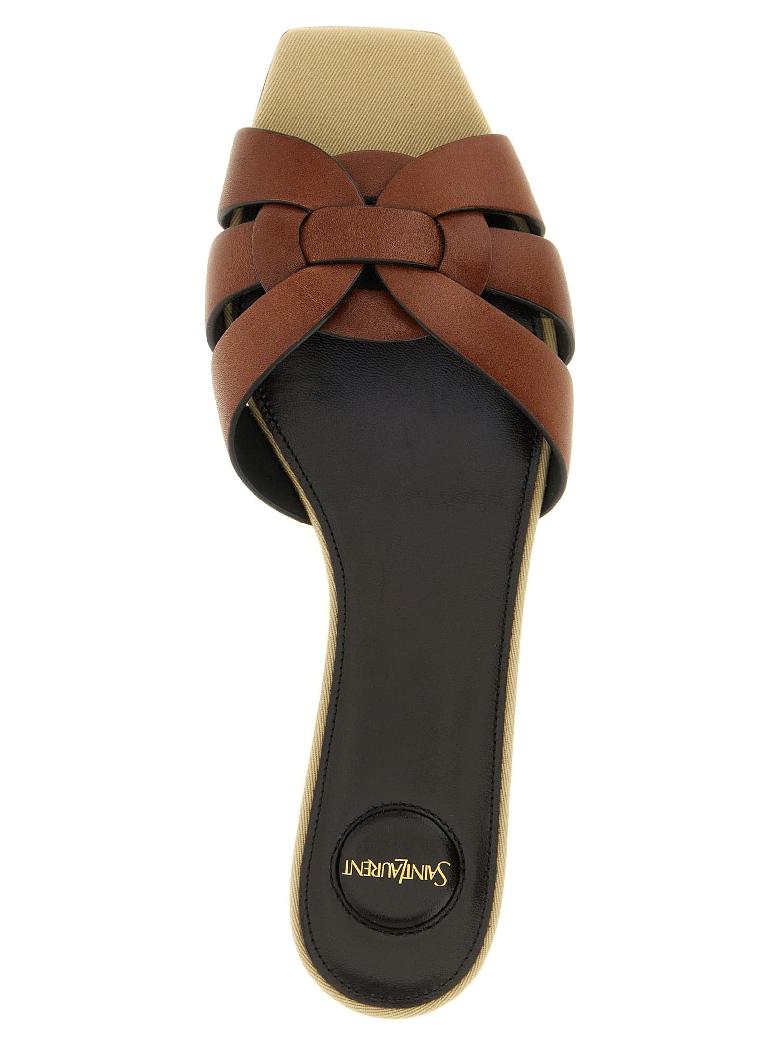 Brown Calfskin Slides - 4