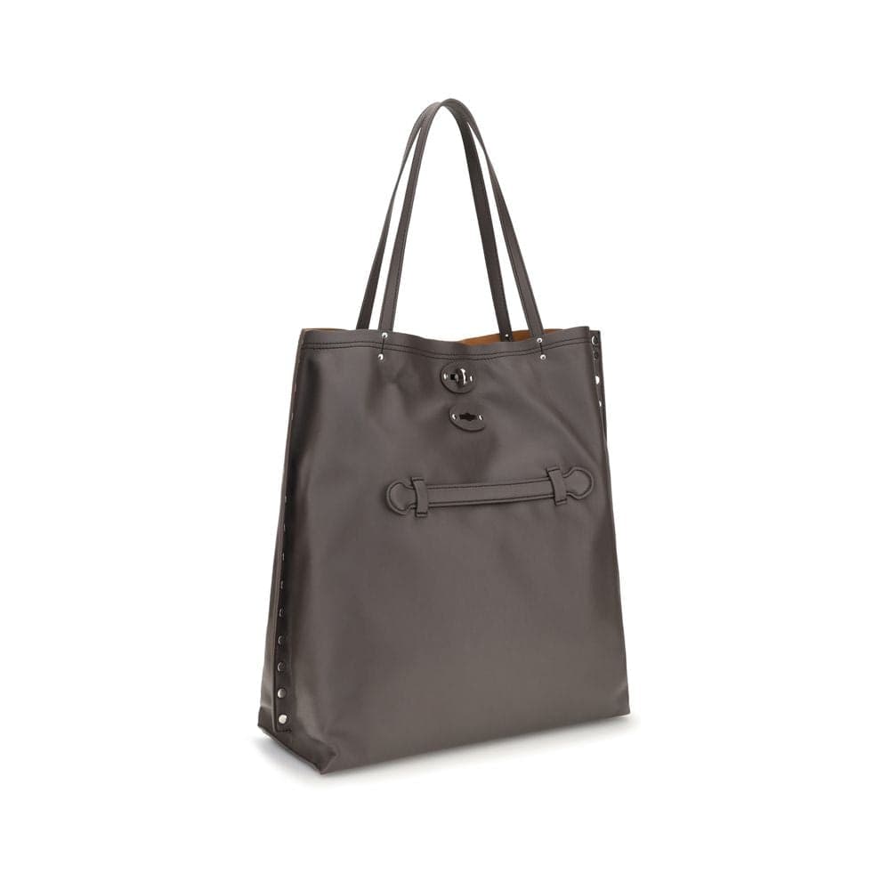 Gray Calf Leather Bos Taurus Shoulder Bag - 2