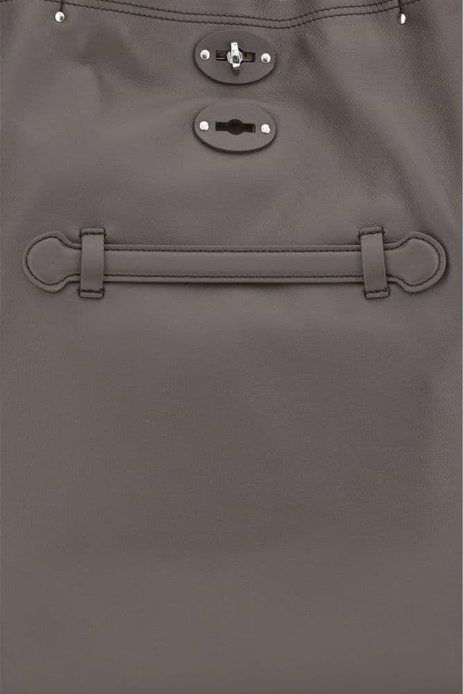 Gray Calf Leather Bos Taurus Shoulder Bag - 4