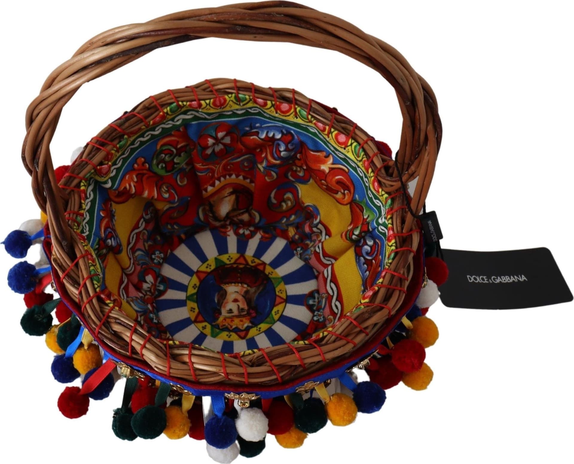 Multicolor Cotton Embellished Agnese Basket Tote Bag - 4