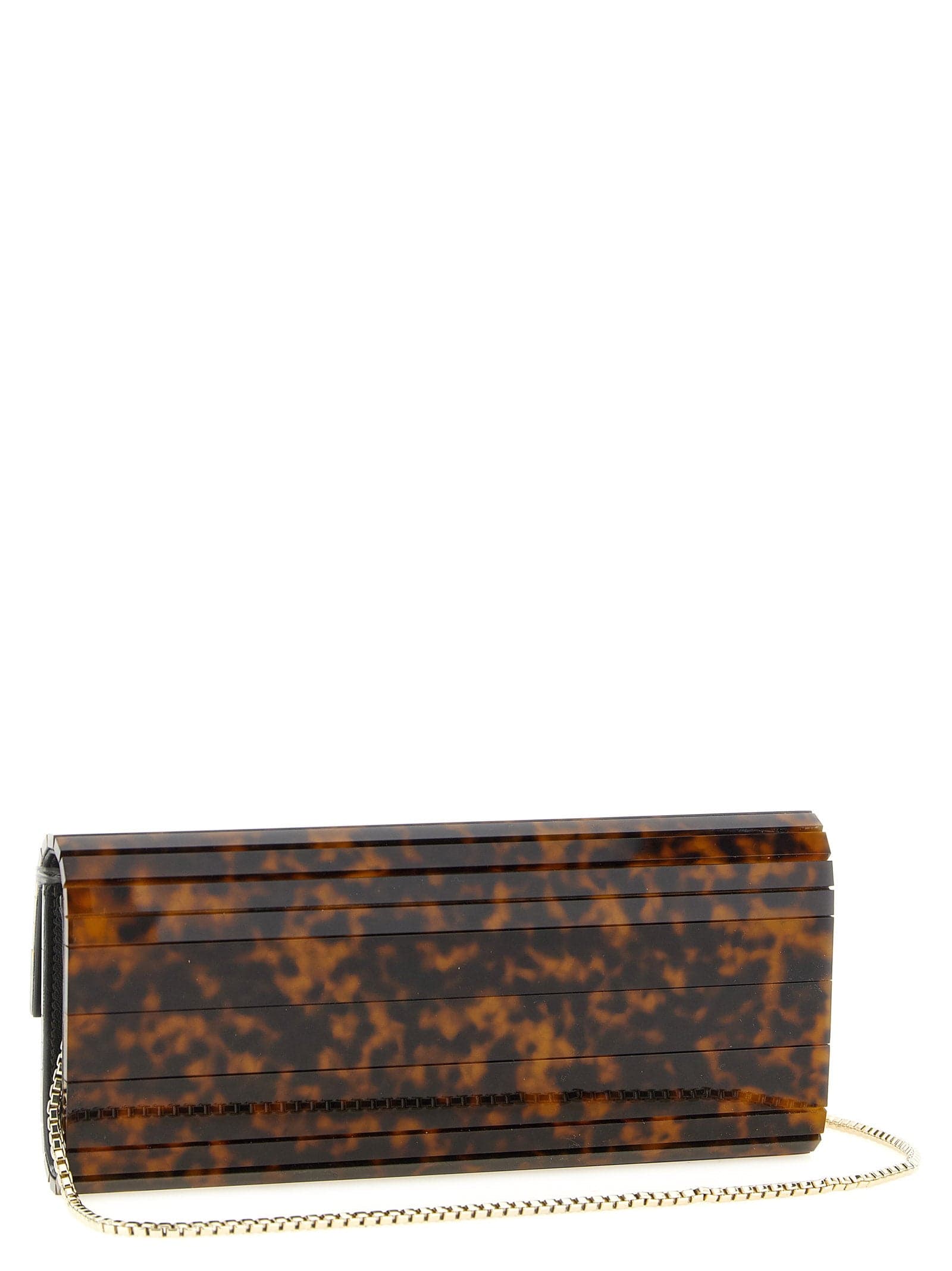 Beige Polyester Clutch Bag - 2