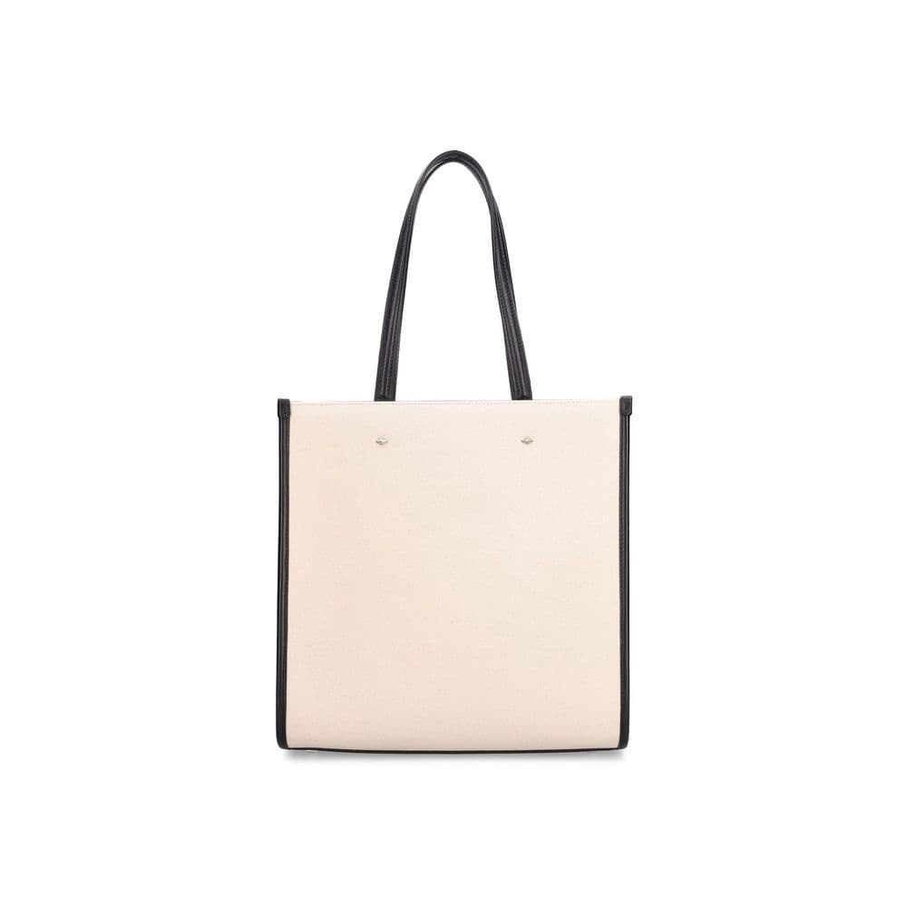 Beige Canvas Tote Bag - 3