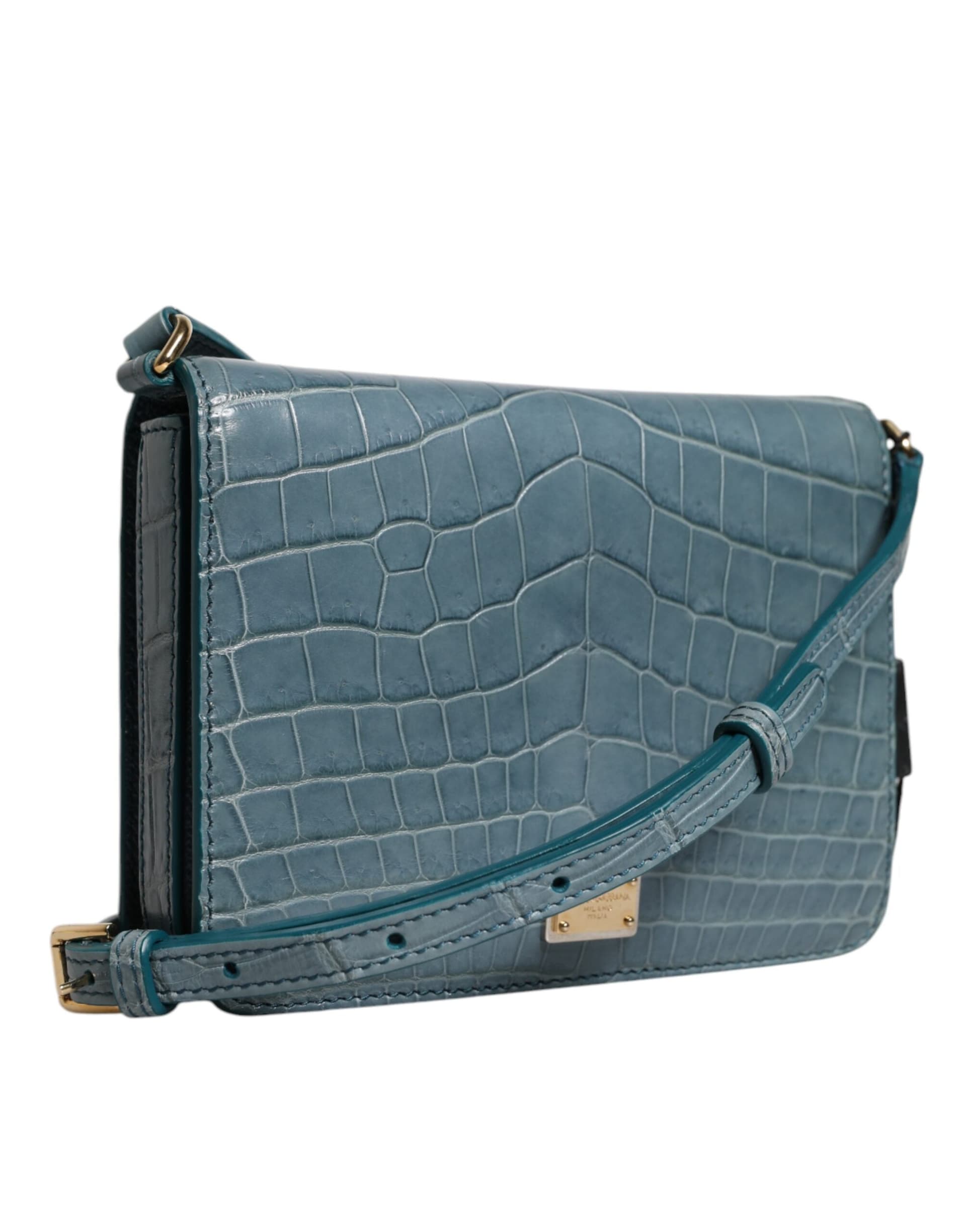 Green Exotic Leather DG Plaque Crossbody Mini Bag - 4