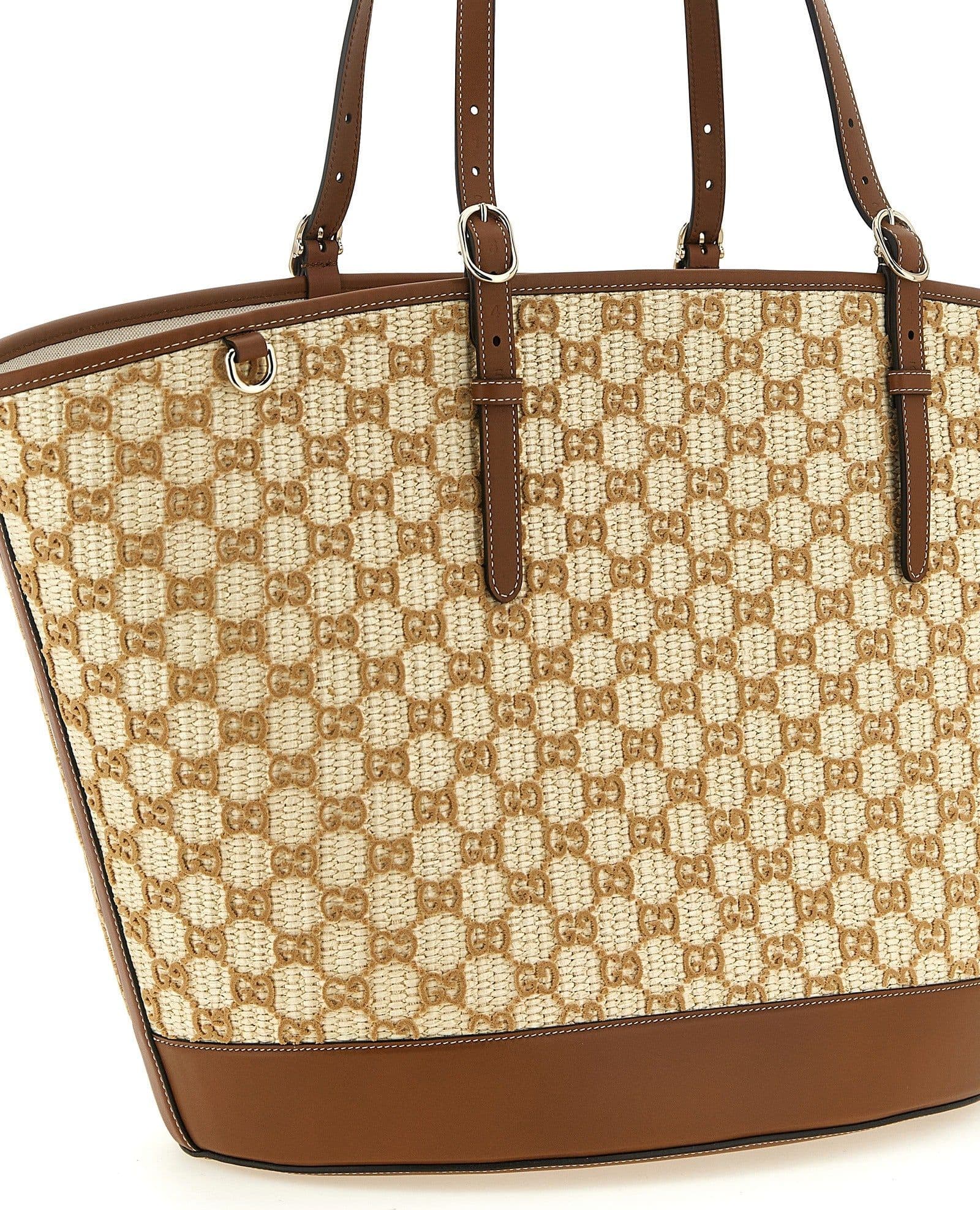 Brown Cotton Handbag - 3