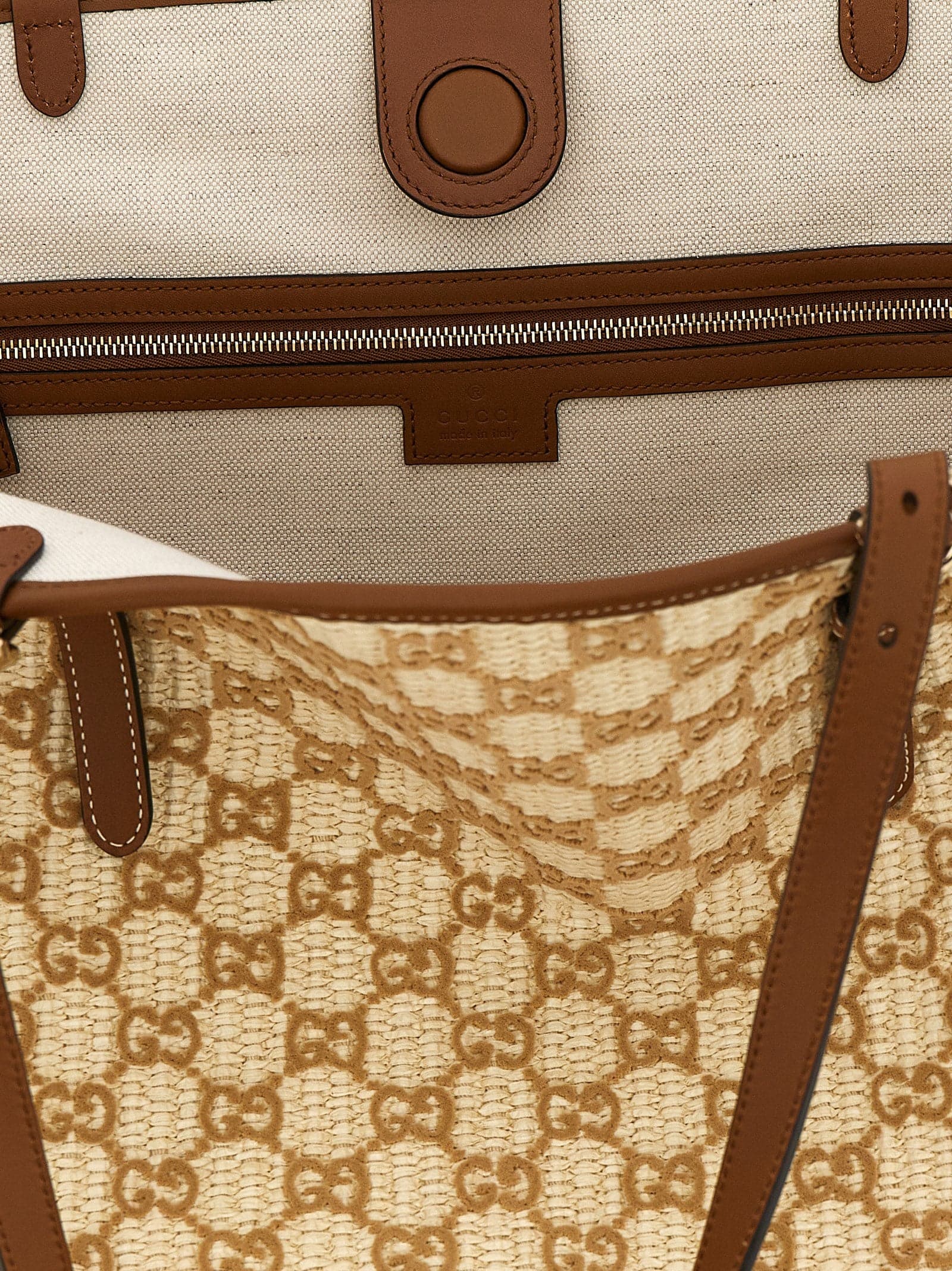 Brown Cotton Handbag - 4