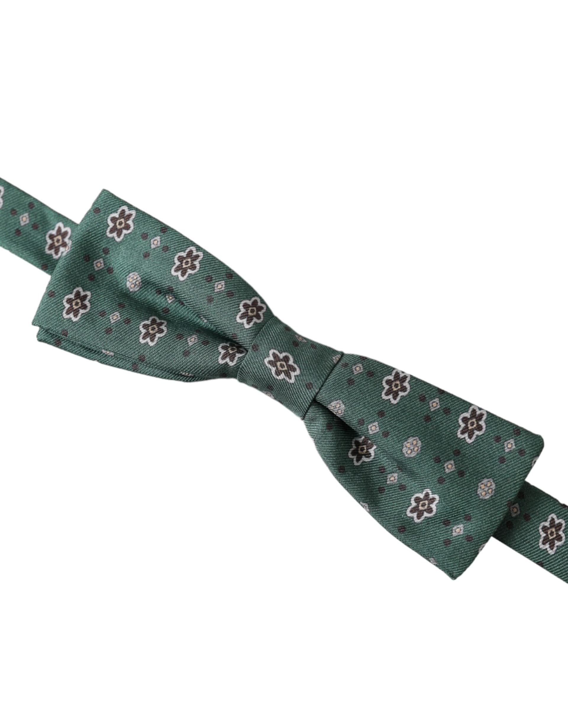 Mint Green Floral Adjustable Neck Men Bow Tie - 3