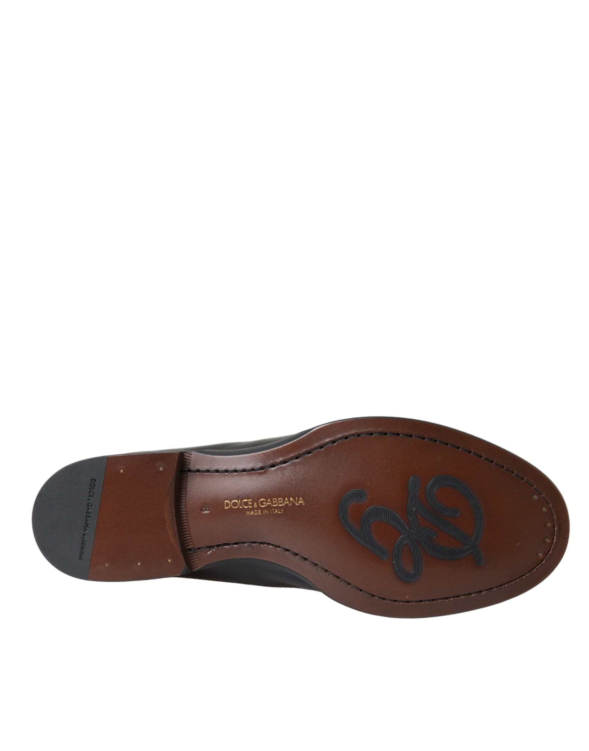 Black Brown Leather Loafer Men Dress Shoes - 7