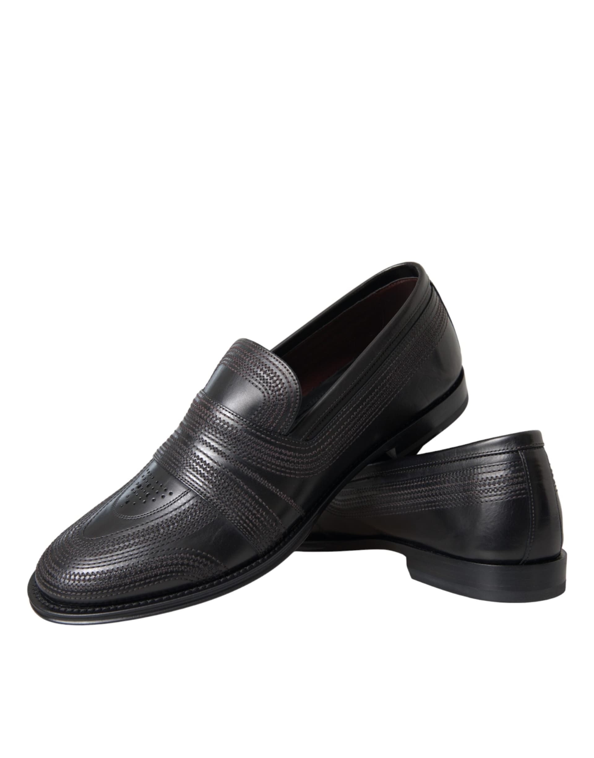 Black Brown Leather Loafer Men Dress Shoes - 8