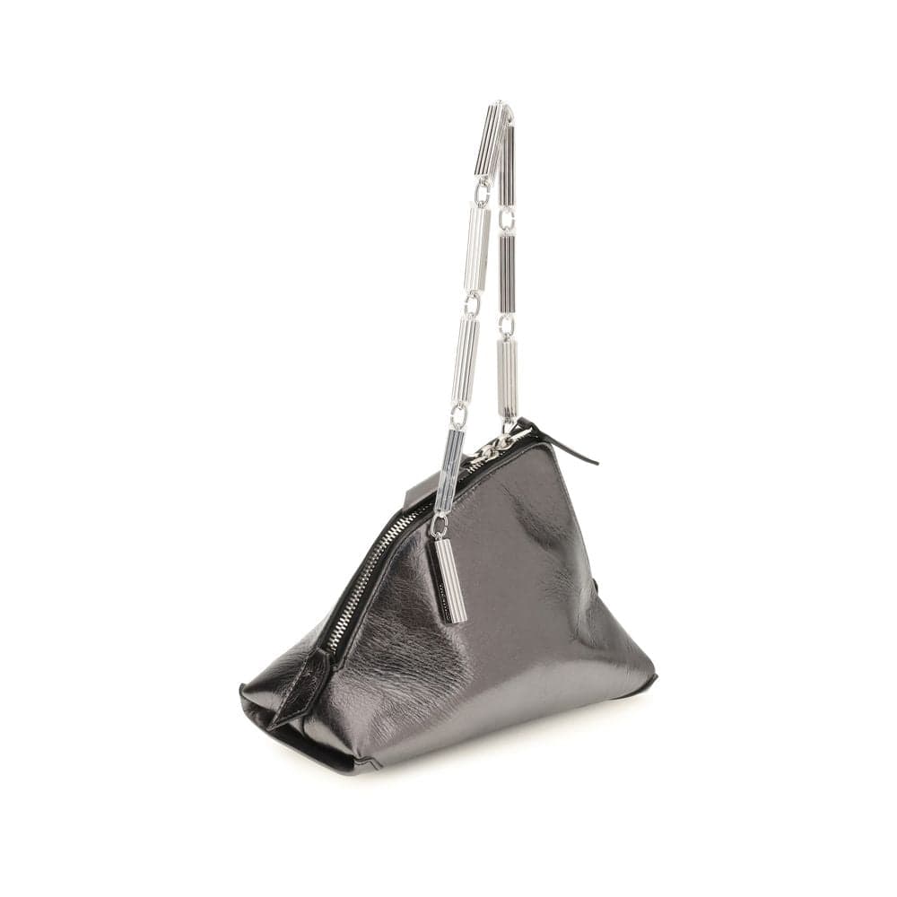 Silver Calf Leather Bos Taurus Handbag - 2