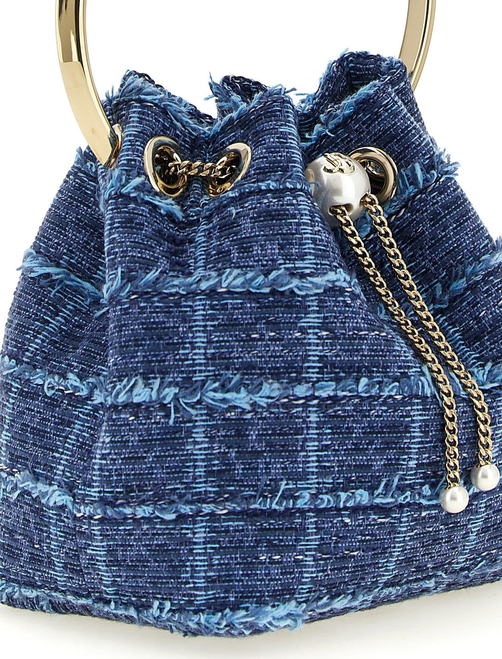Blue Fabric Handbag - 3