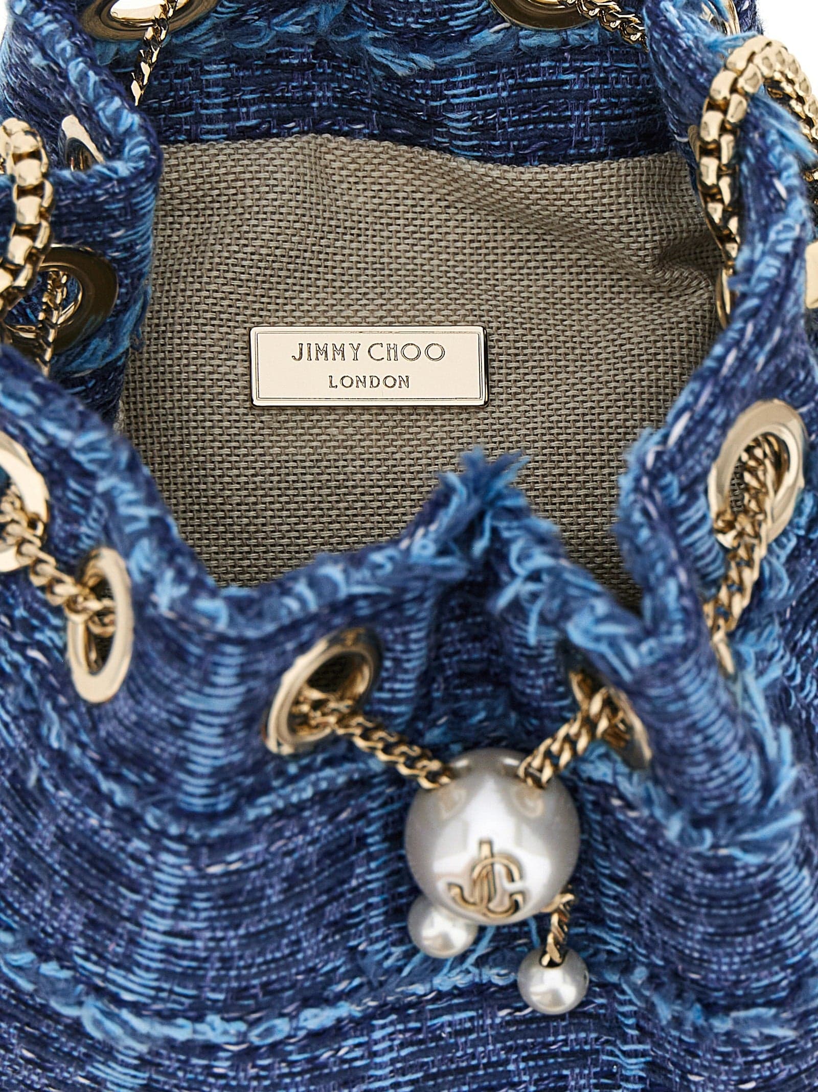 Blue Fabric Handbag - 4