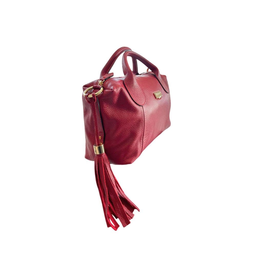Red Leather Women Handbag - 2