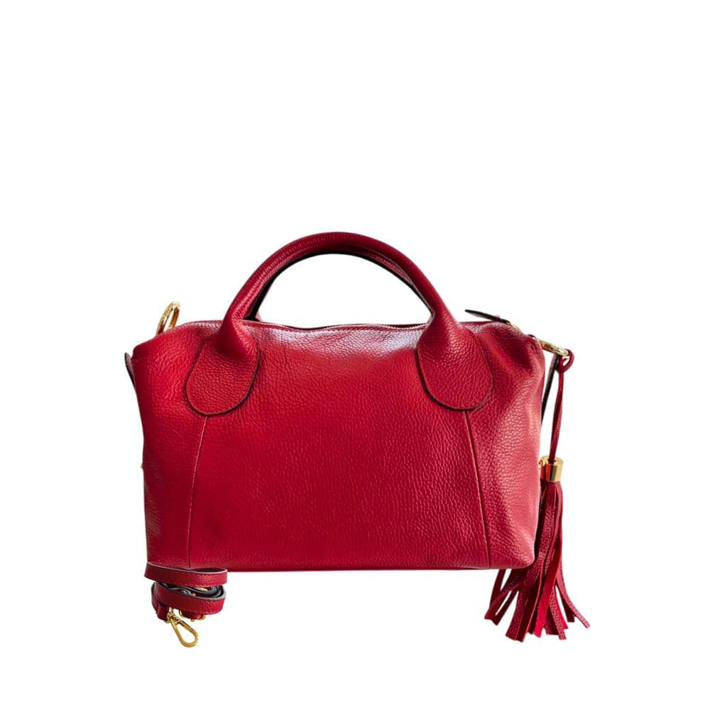 Red Leather Women Handbag - 3