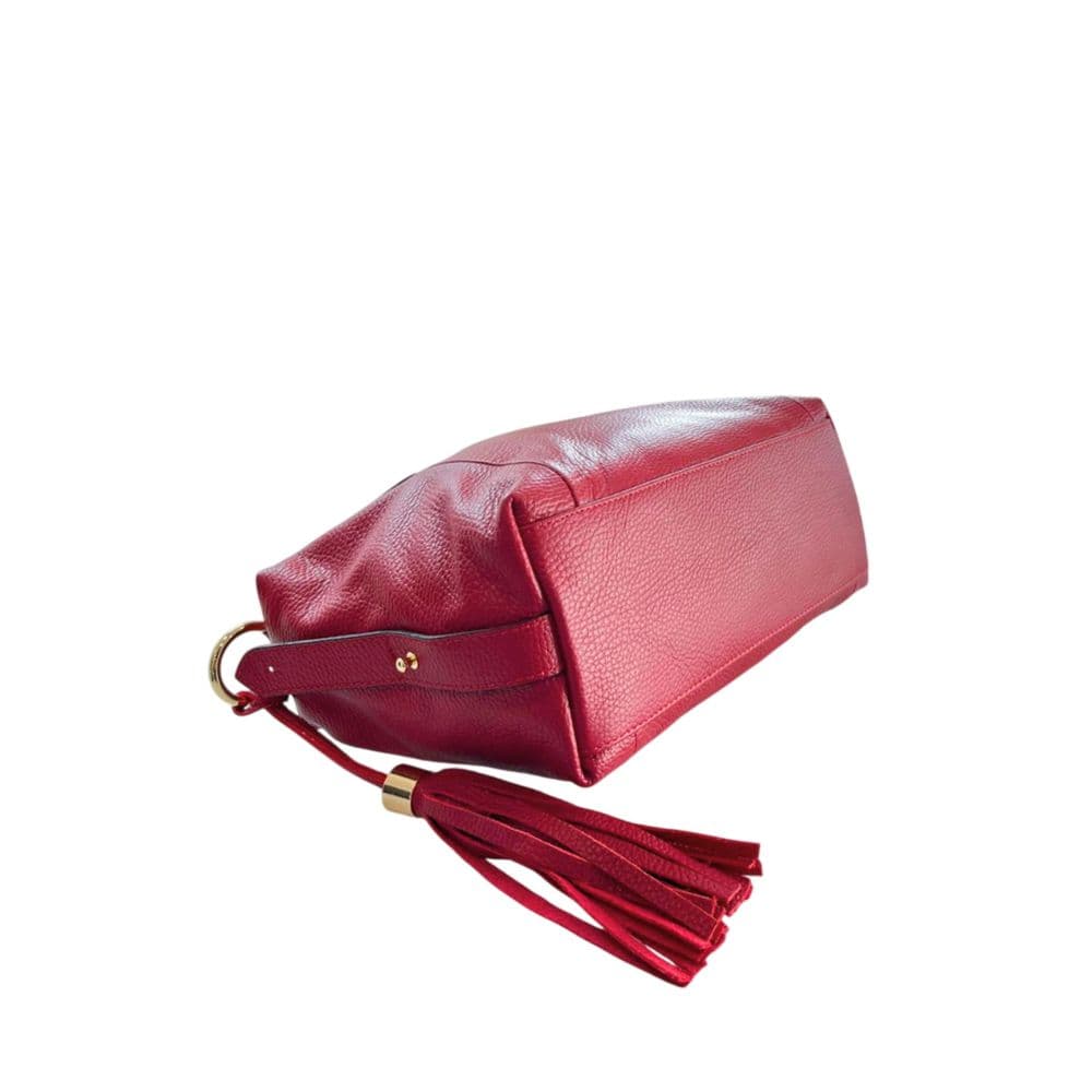 Red Leather Women Handbag - 4