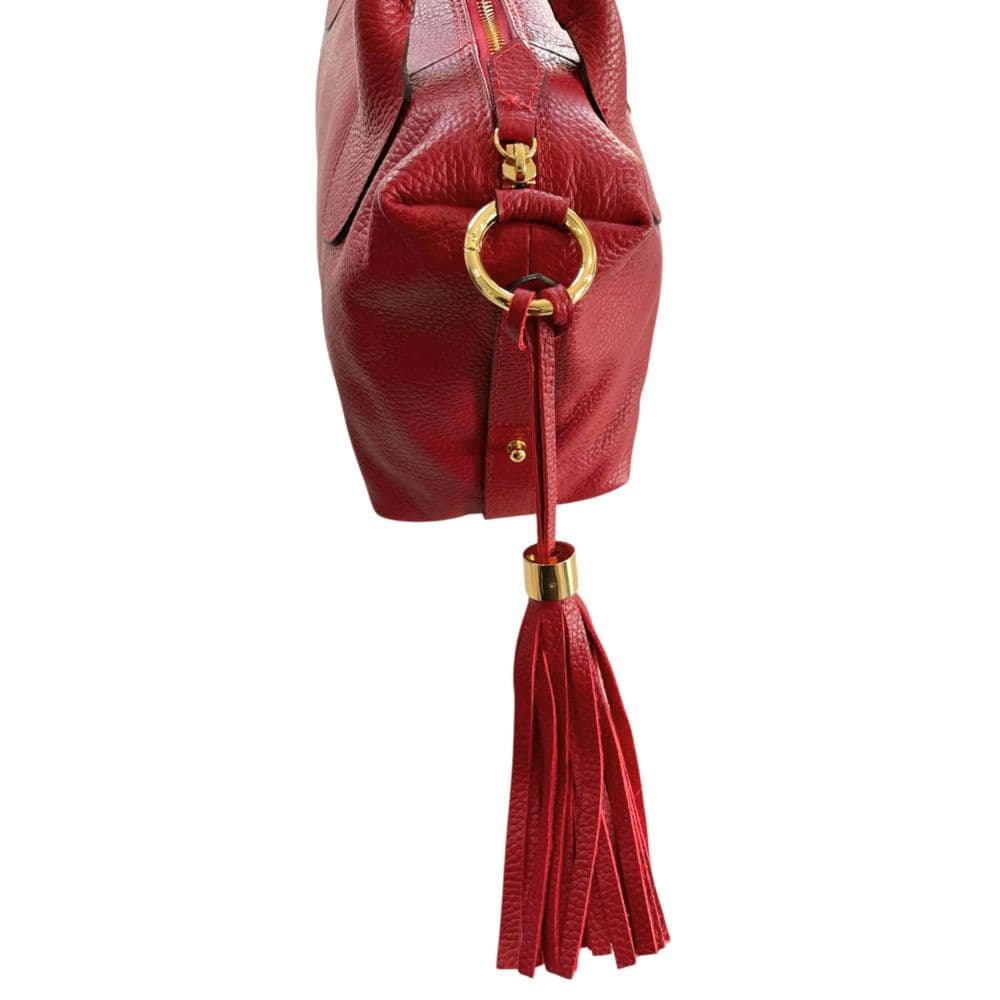 Red Leather Women Handbag - 6