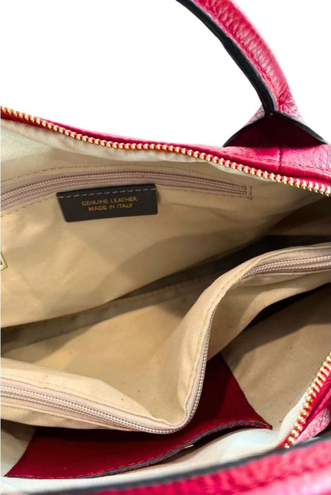 Red Leather Women Handbag - 8