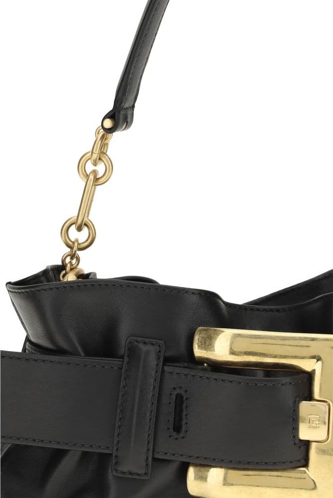 Black Calf Leather Bos Taurus Shoulder Bag - 4