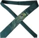 Green Printed 100% Silk Adjustable Men Tie - 3