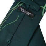Green Printed 100% Silk Adjustable Men Tie - 5